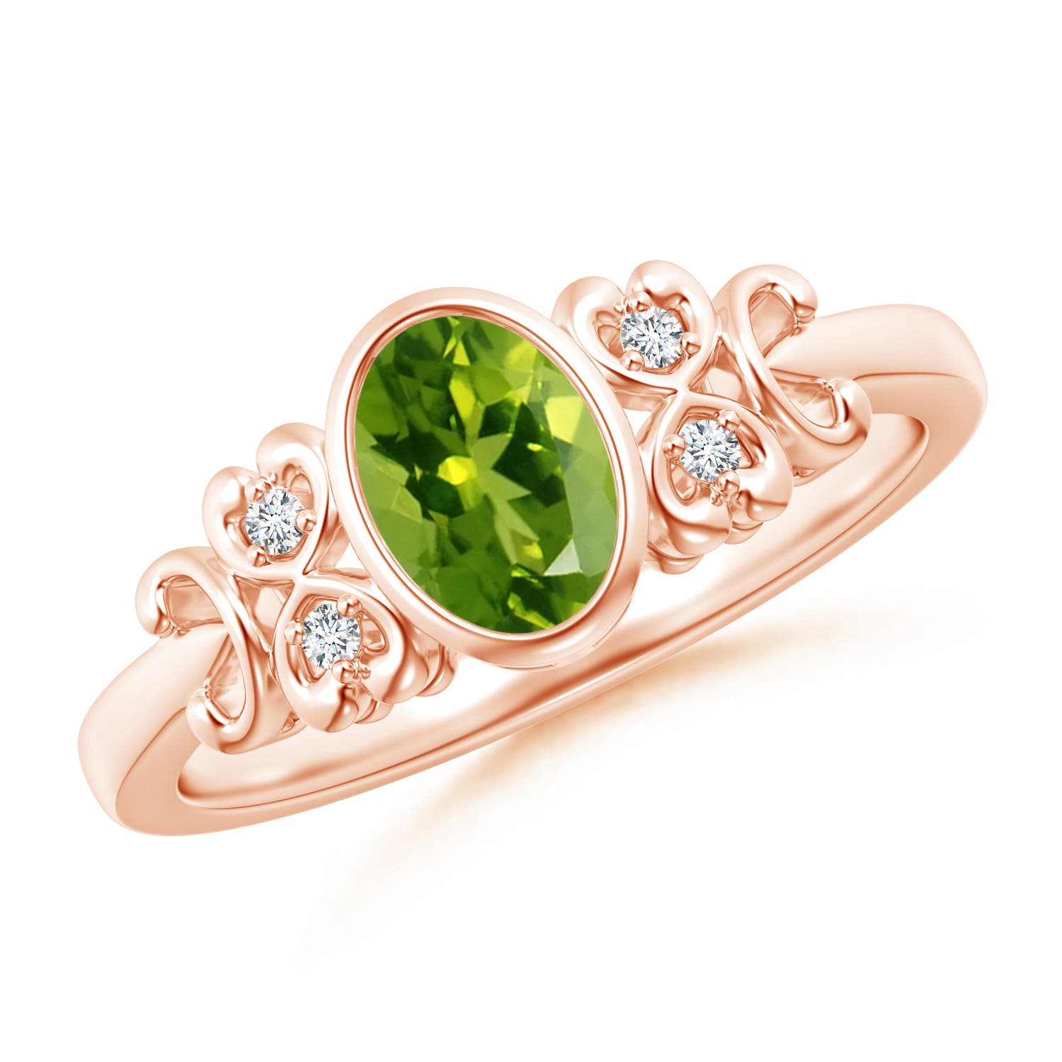 AAAA - Peridot / 0.89 CT / 14 KT Rose Gold