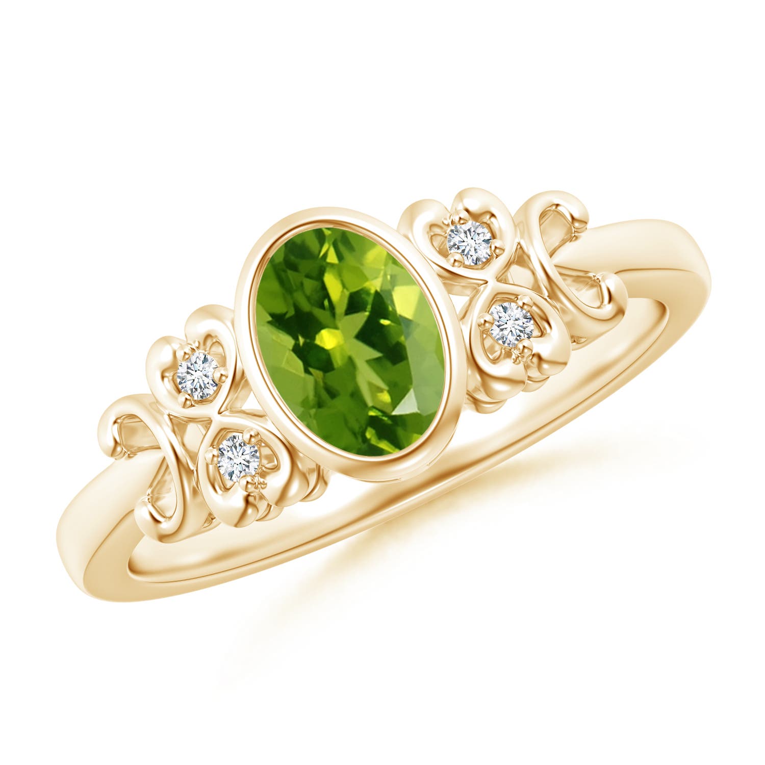 AAAA - Peridot / 0.89 CT / 14 KT Yellow Gold