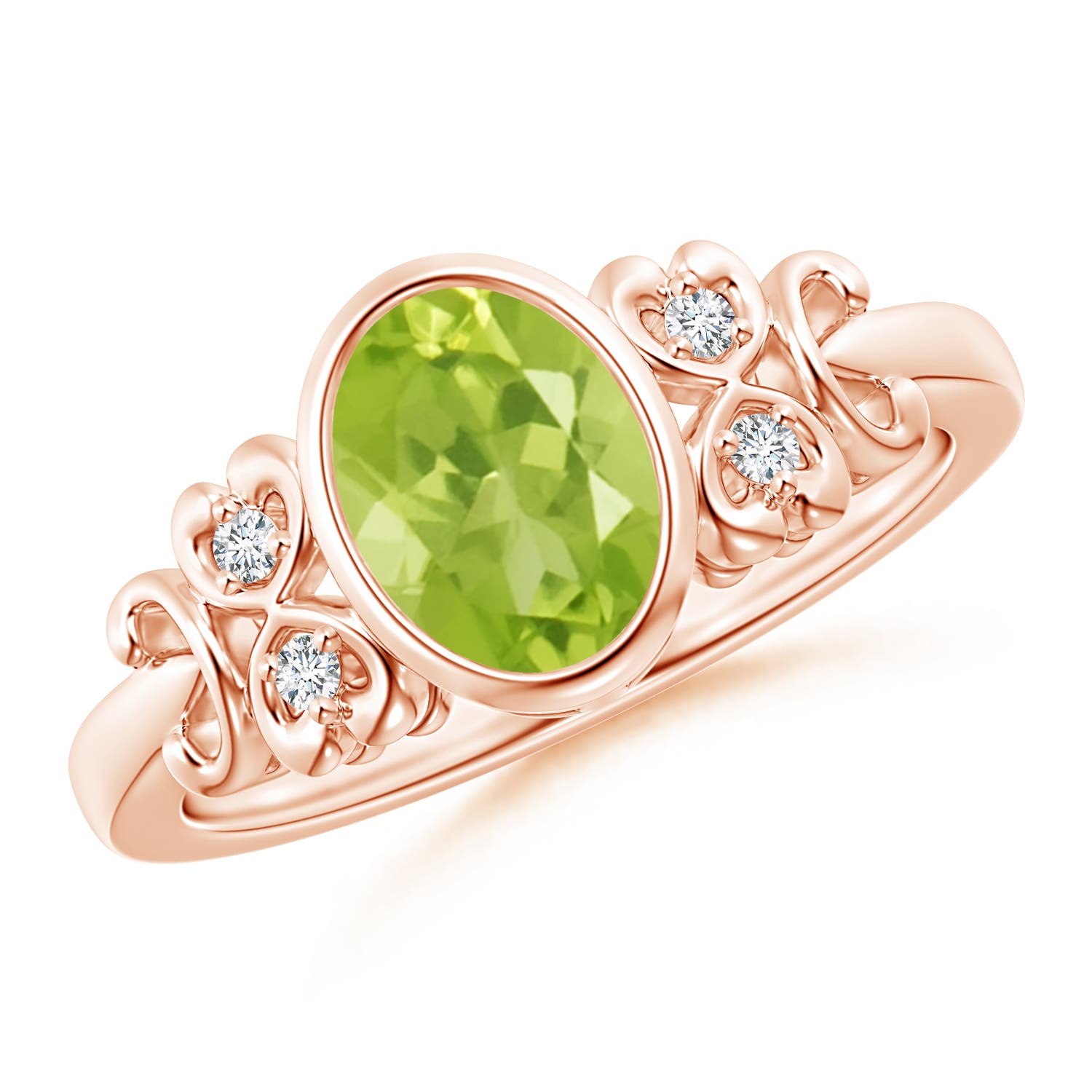 AA - Peridot / 1.4 CT / 14 KT Rose Gold