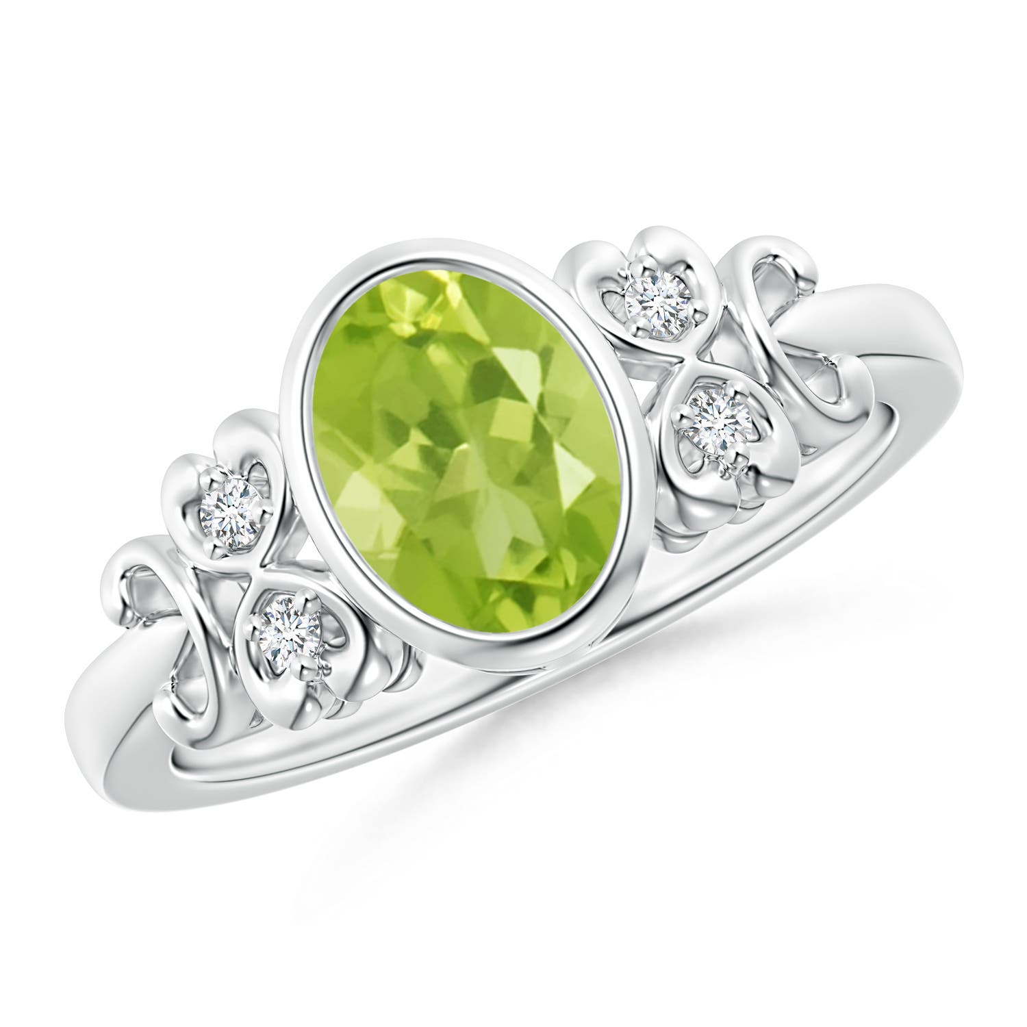 AA - Peridot / 1.4 CT / 14 KT White Gold