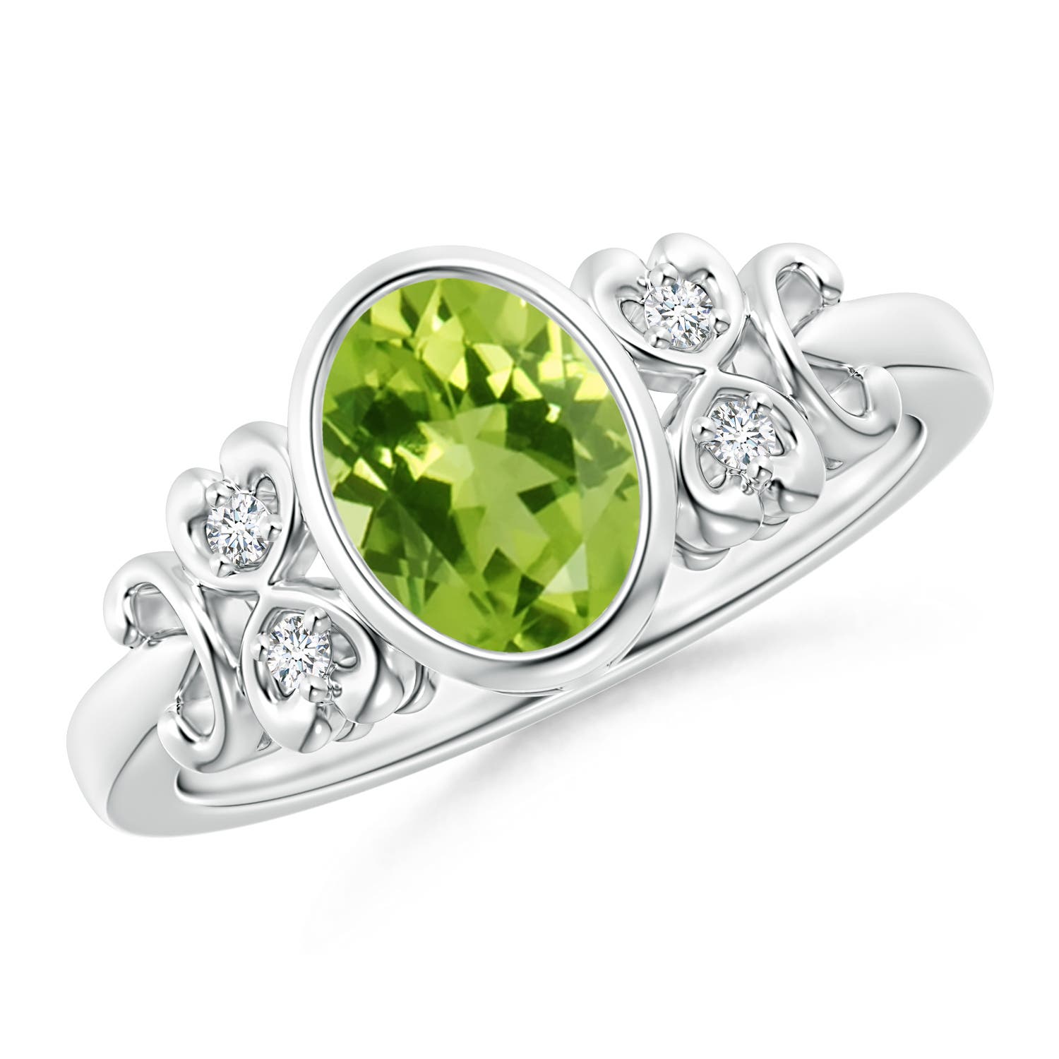 AAA - Peridot / 1.4 CT / 14 KT White Gold