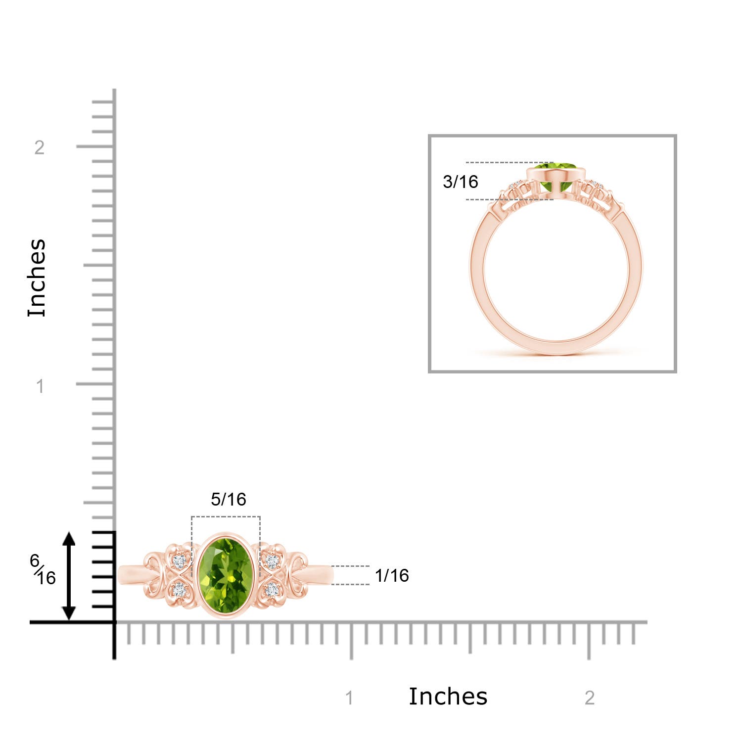 AAAA - Peridot / 1.4 CT / 14 KT Rose Gold