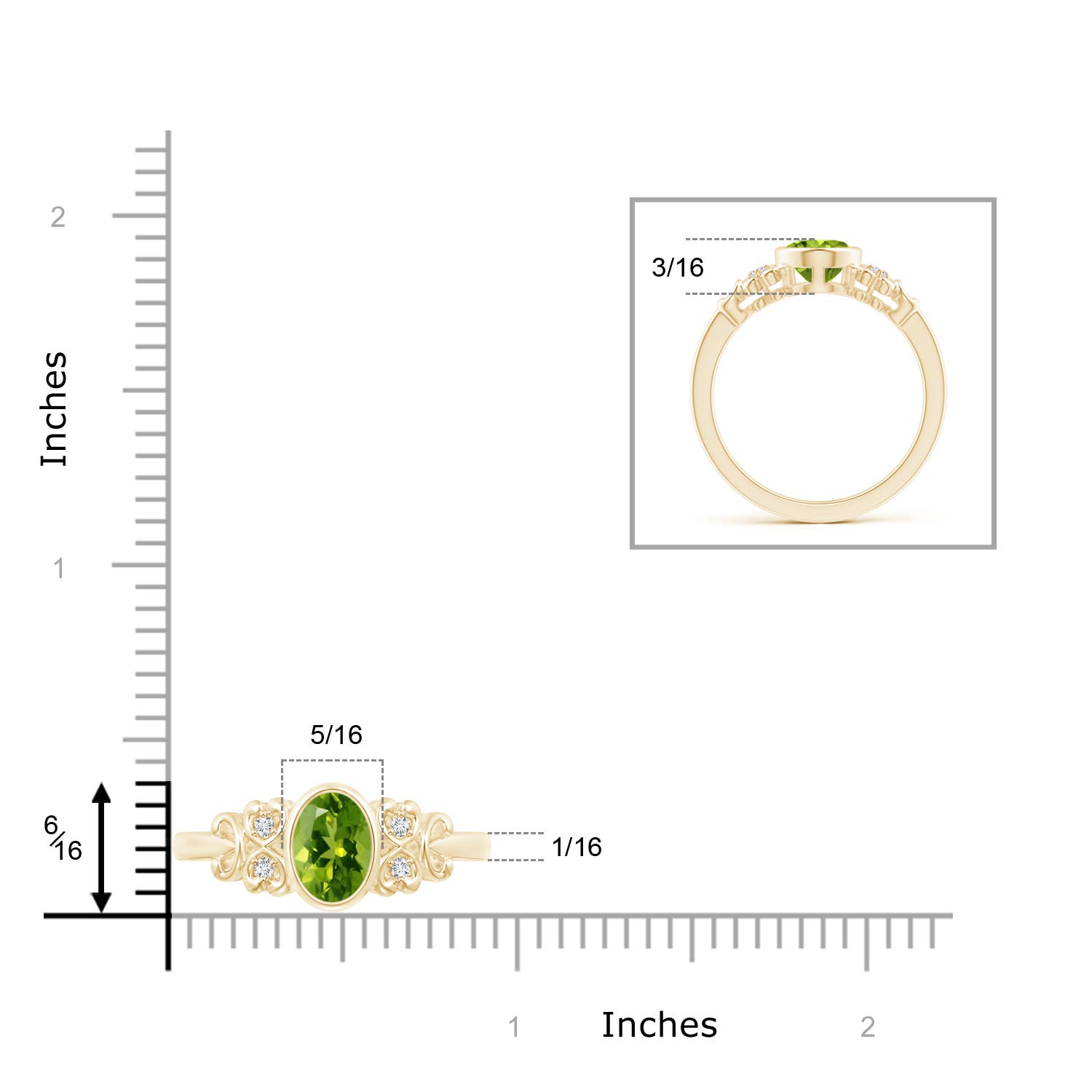 AAAA - Peridot / 1.4 CT / 14 KT Yellow Gold