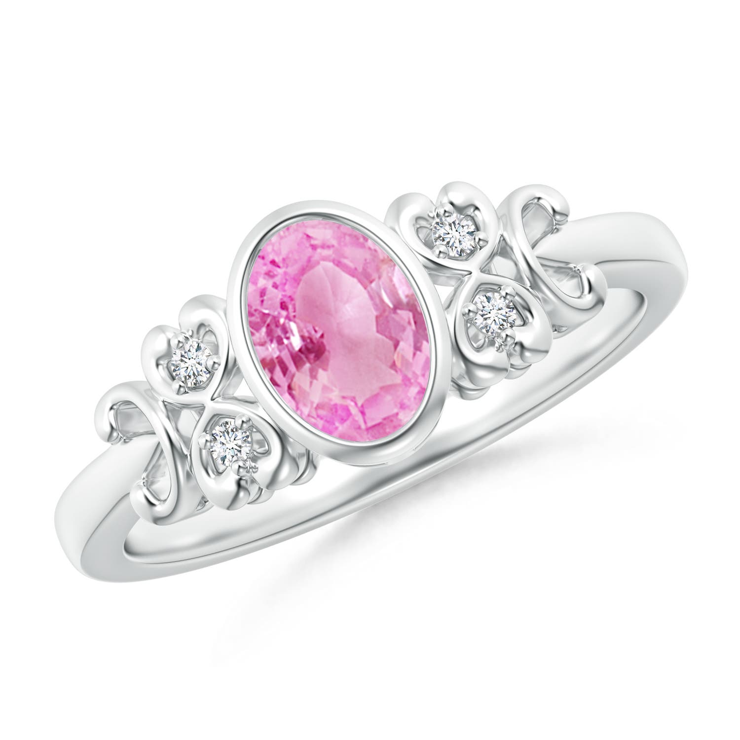 A - Pink Sapphire / 0.89 CT / 14 KT White Gold