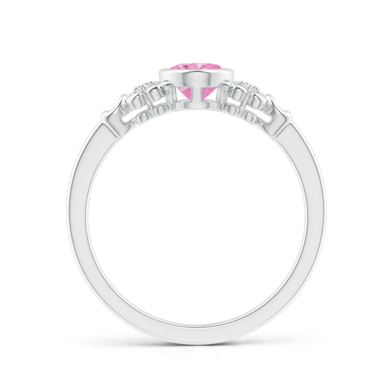 A - Pink Sapphire / 0.89 CT / 14 KT White Gold