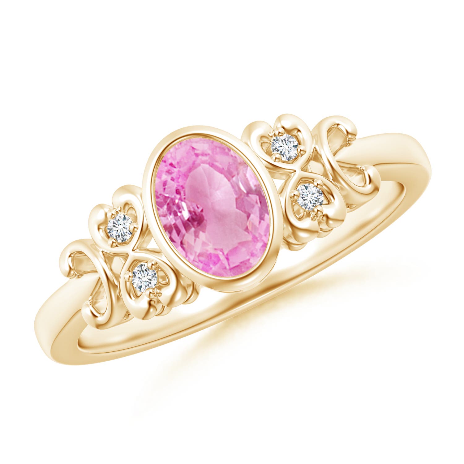 A - Pink Sapphire / 0.89 CT / 14 KT Yellow Gold