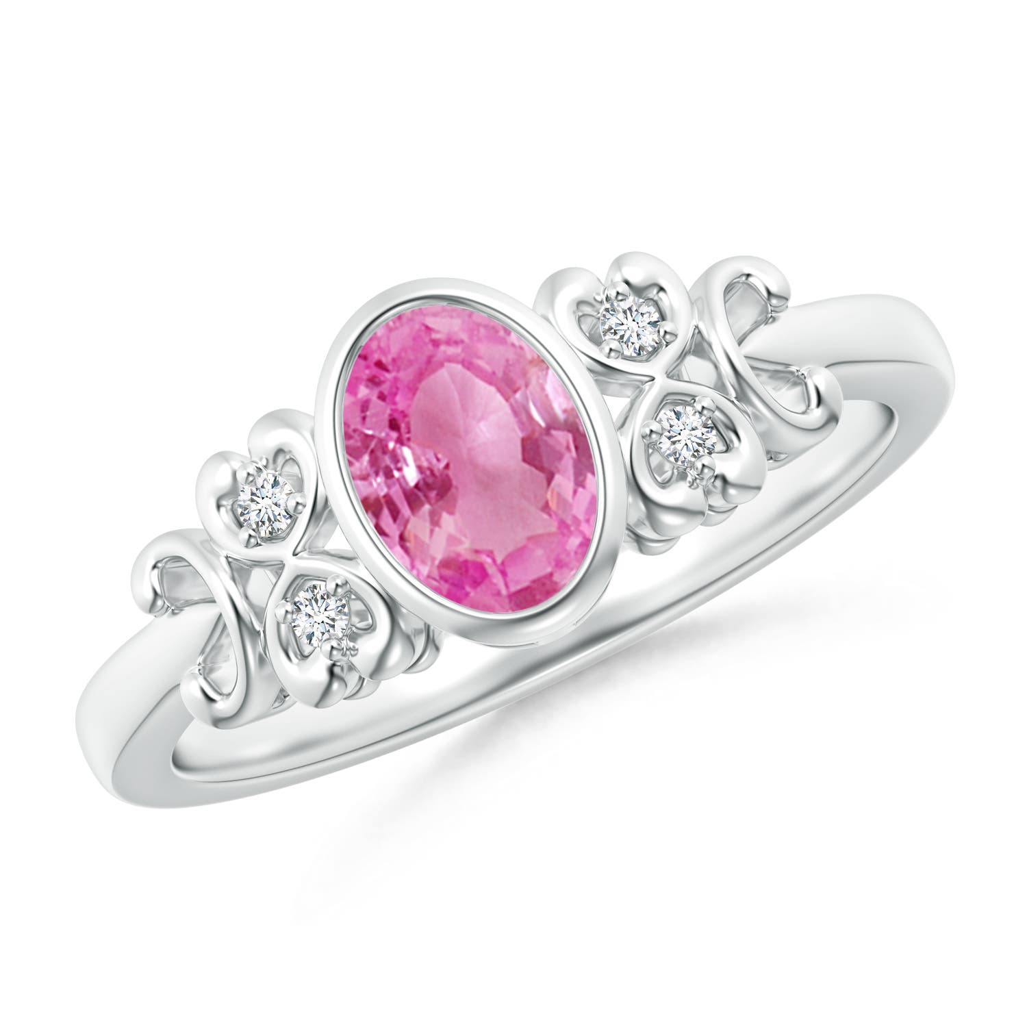 AA - Pink Sapphire / 0.89 CT / 14 KT White Gold