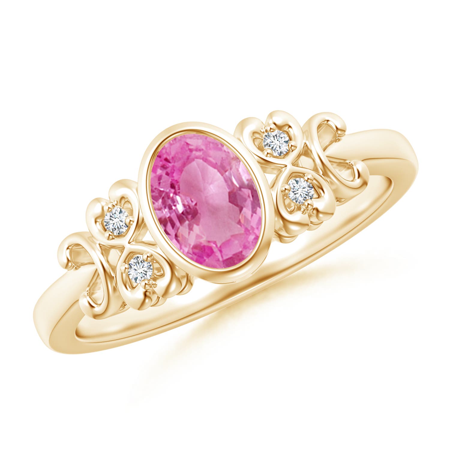 AA - Pink Sapphire / 0.89 CT / 14 KT Yellow Gold