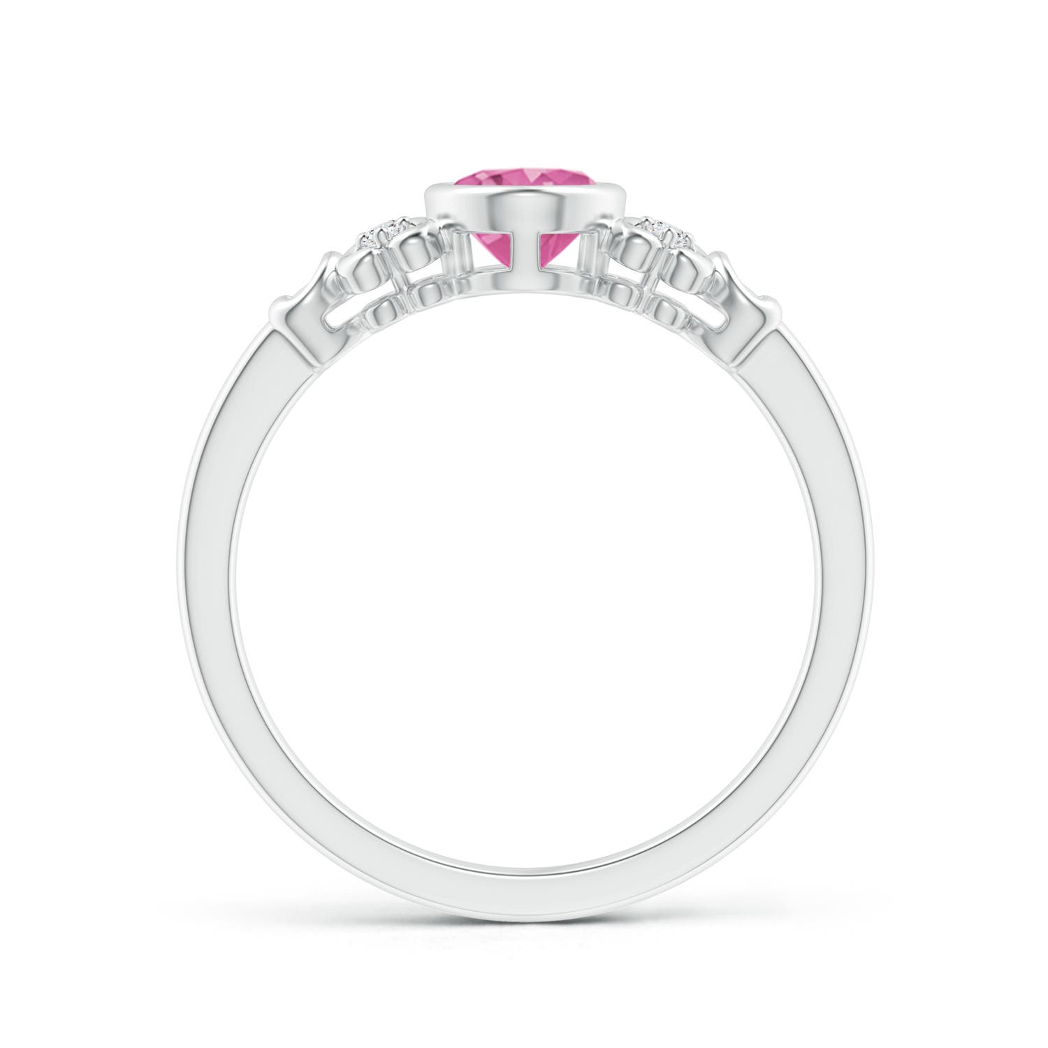 AAA - Pink Sapphire / 0.89 CT / 14 KT White Gold