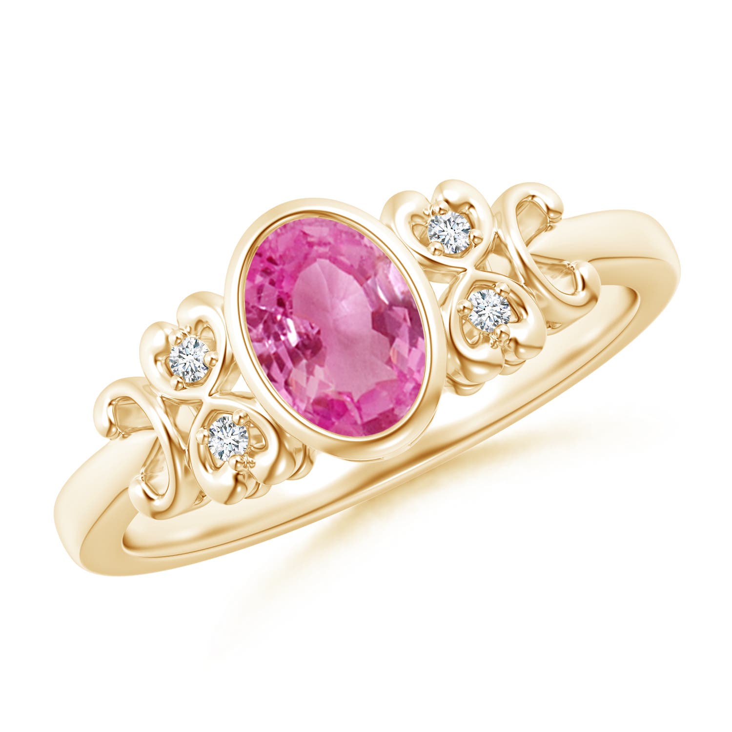 AAA - Pink Sapphire / 0.89 CT / 14 KT Yellow Gold