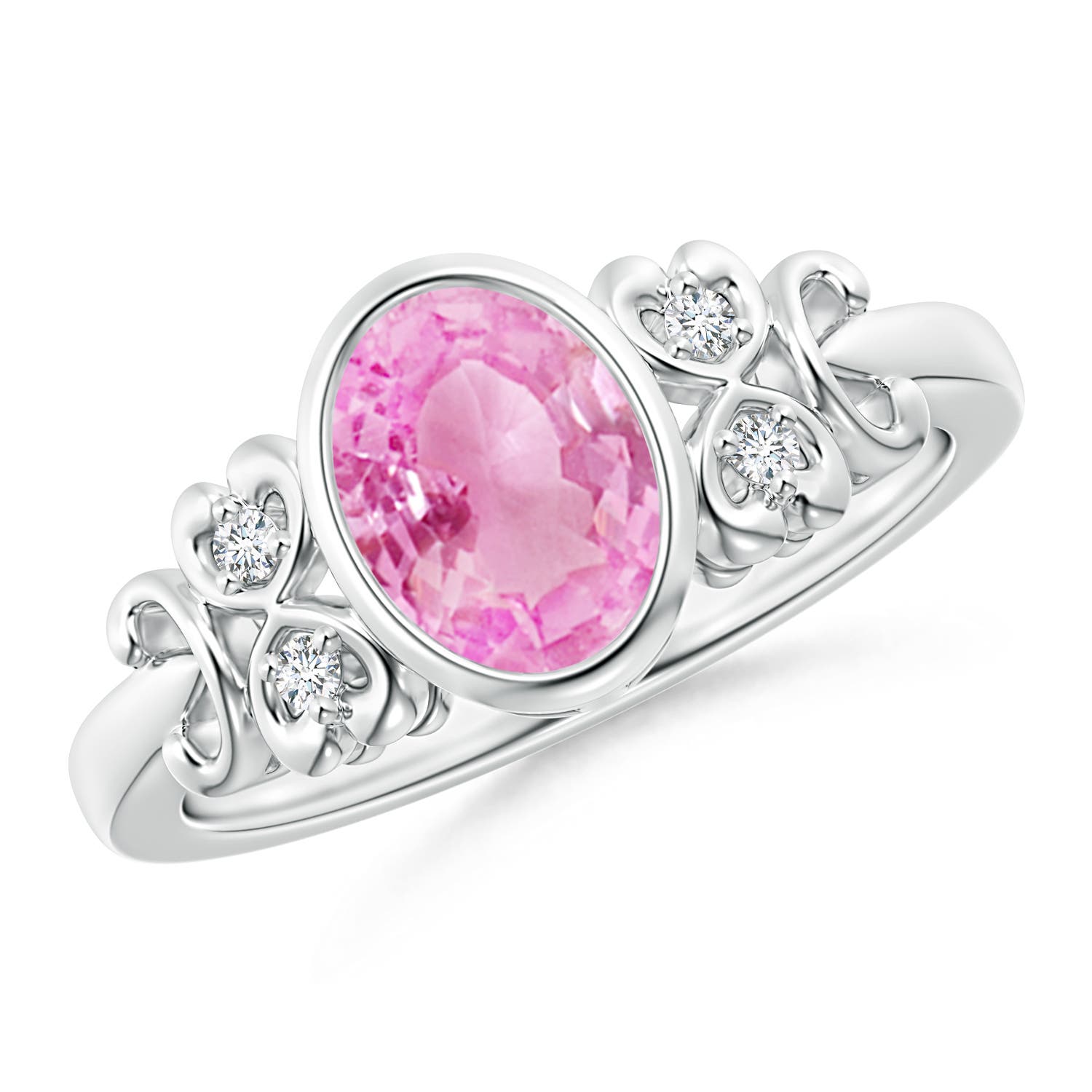 A - Pink Sapphire / 1.5 CT / 14 KT White Gold