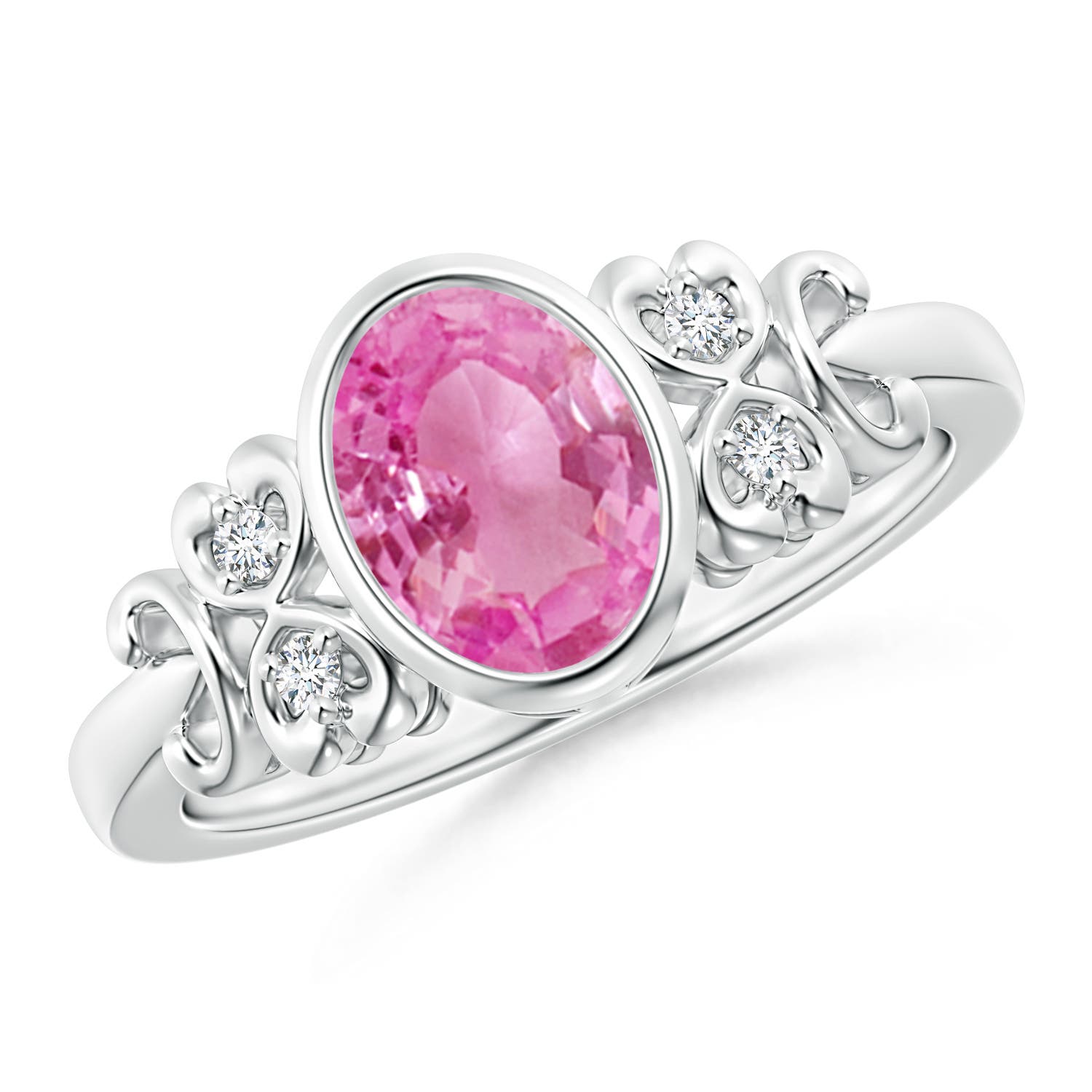 AA - Pink Sapphire / 1.5 CT / 14 KT White Gold