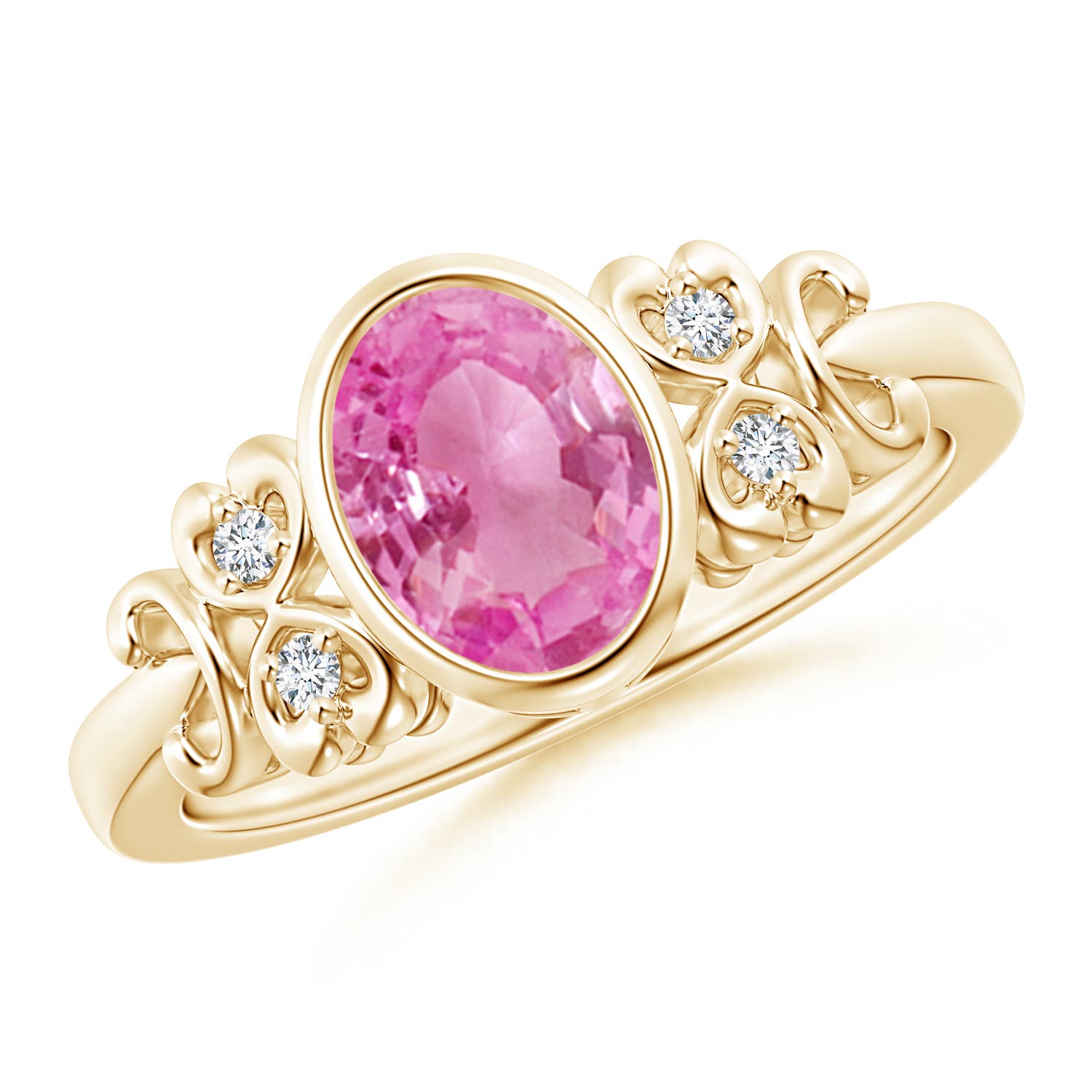 AA - Pink Sapphire / 1.5 CT / 14 KT Yellow Gold