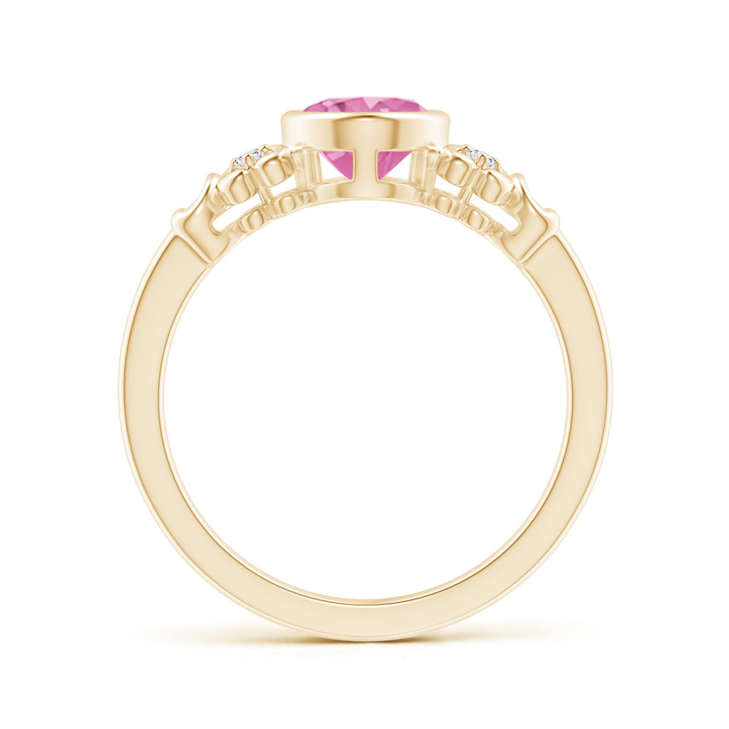 AA - Pink Sapphire / 1.5 CT / 14 KT Yellow Gold