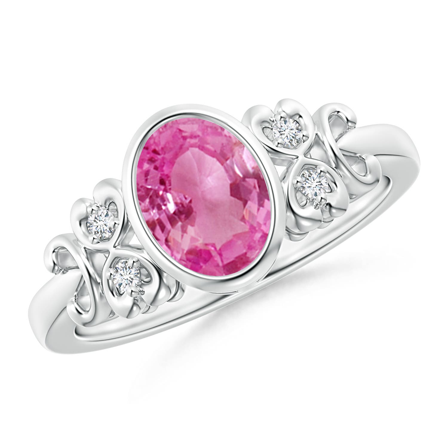 AAA - Pink Sapphire / 1.5 CT / 14 KT White Gold