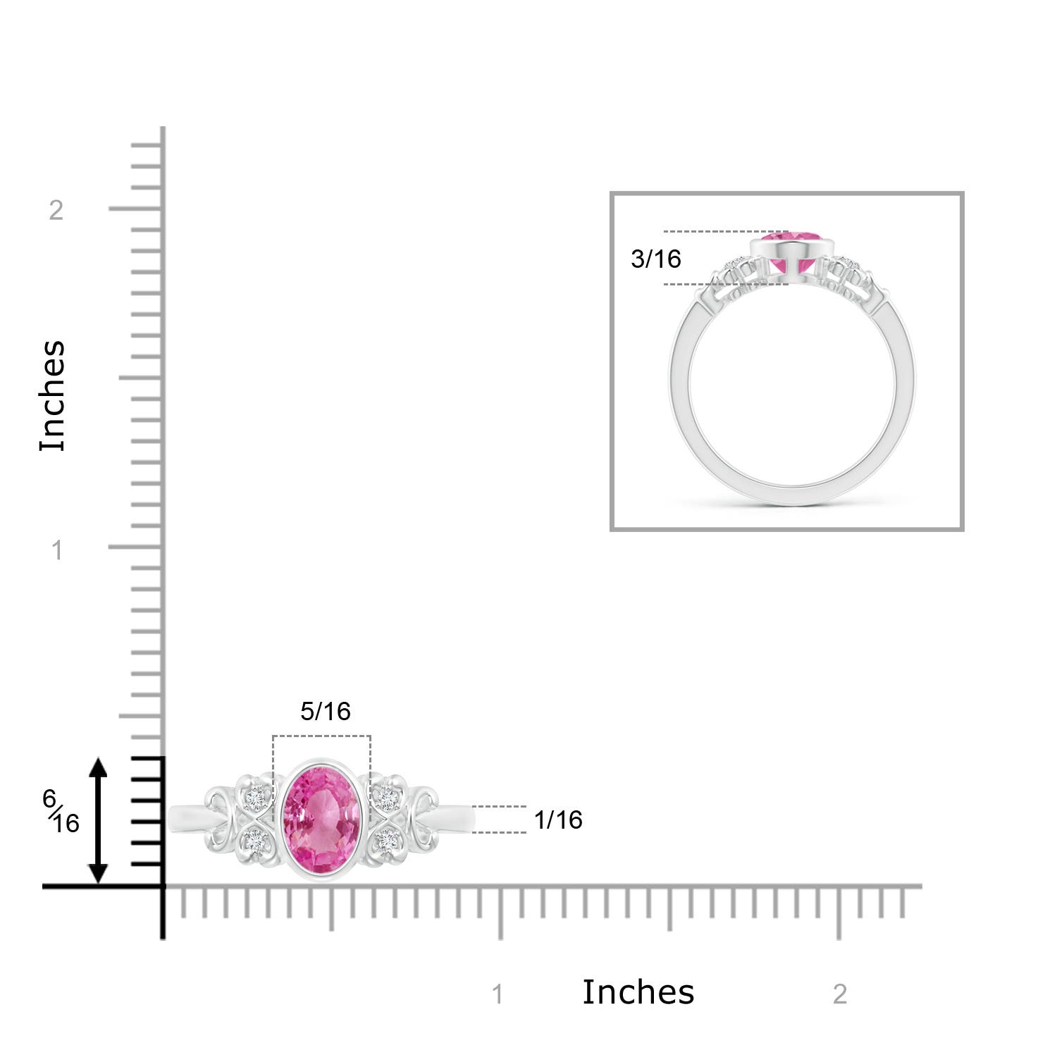 AAA - Pink Sapphire / 1.5 CT / 14 KT White Gold