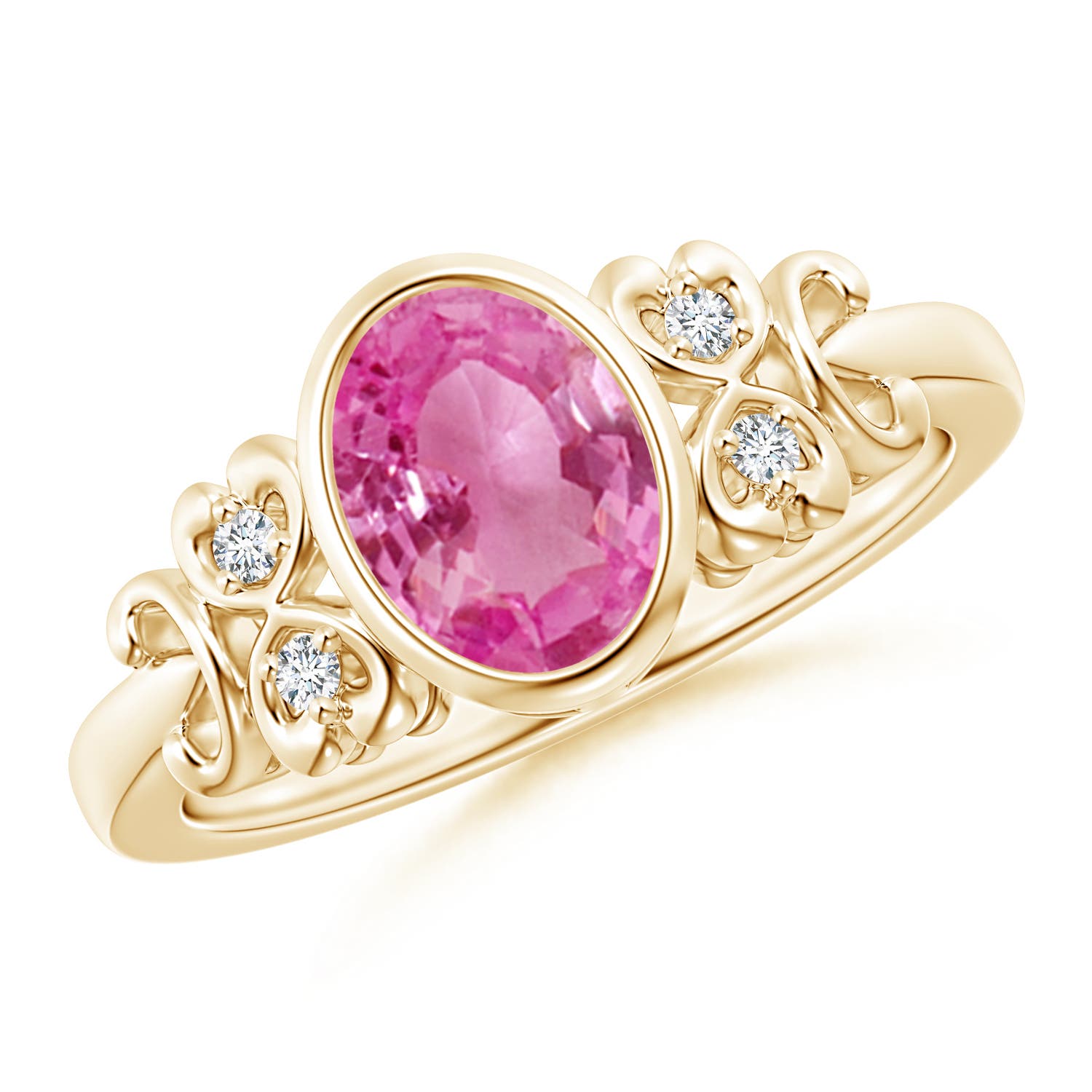 AAA - Pink Sapphire / 1.5 CT / 14 KT Yellow Gold