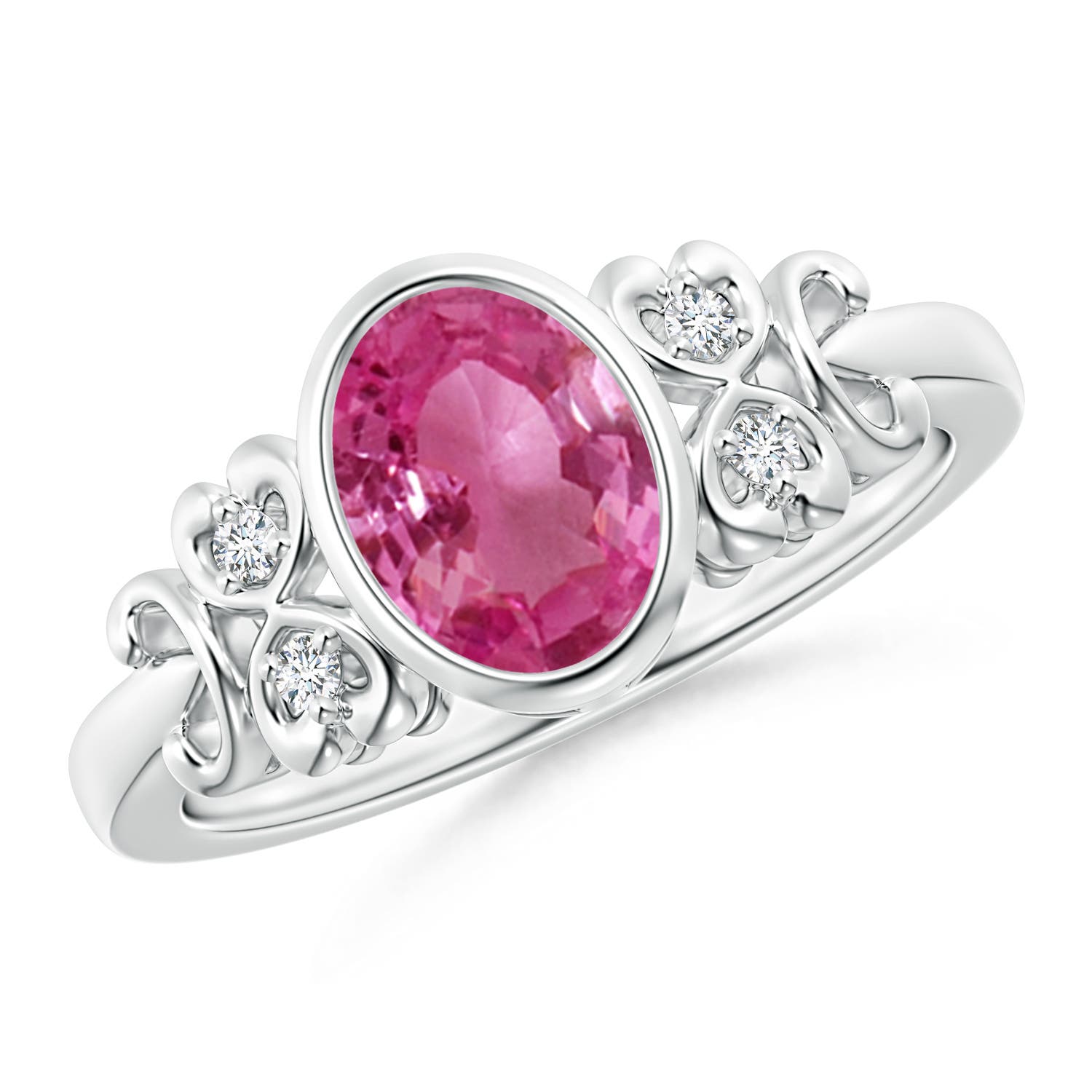 AAAA - Pink Sapphire / 1.5 CT / 14 KT White Gold