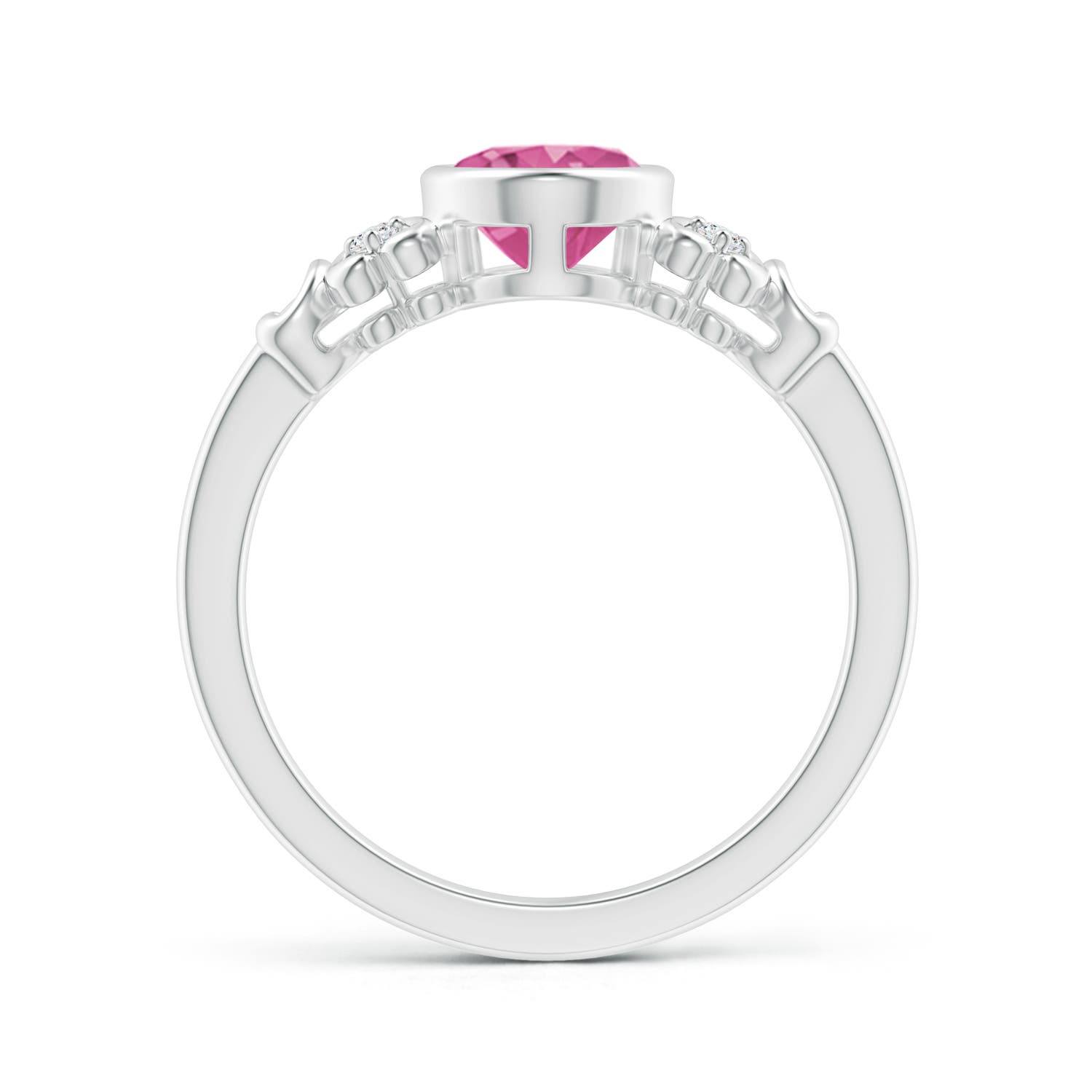 AAAA - Pink Sapphire / 1.5 CT / 14 KT White Gold