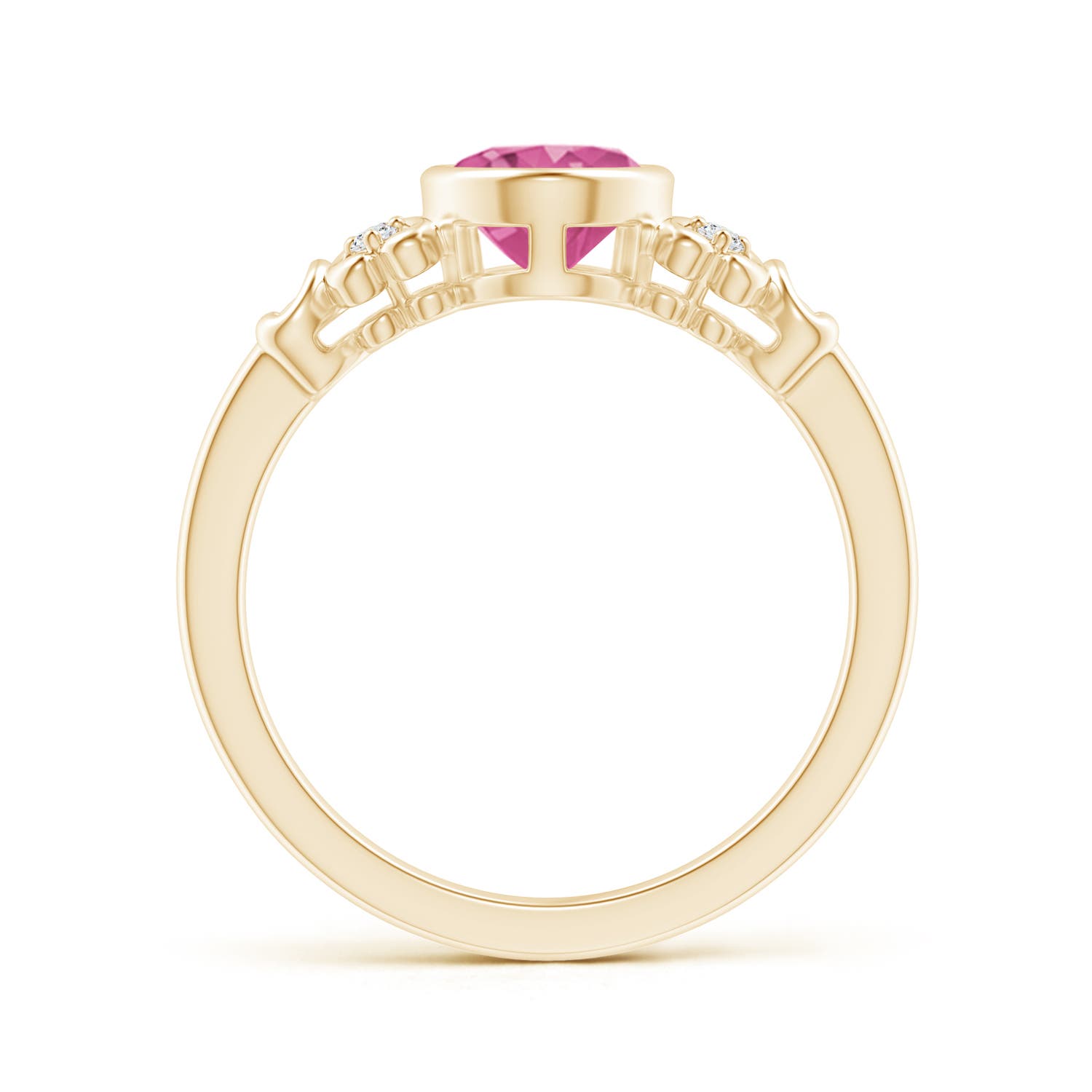 AAAA - Pink Sapphire / 1.5 CT / 14 KT Yellow Gold