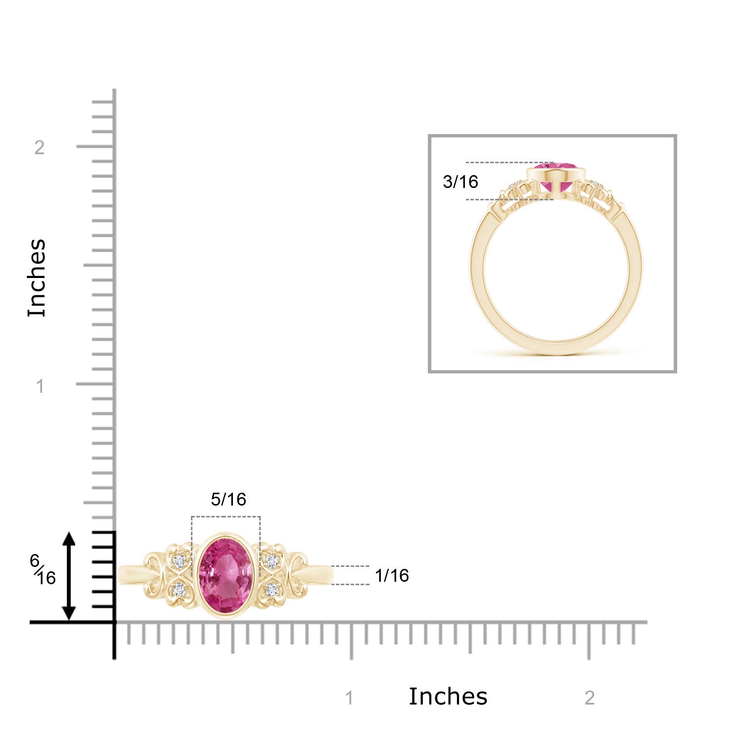 AAAA - Pink Sapphire / 1.5 CT / 14 KT Yellow Gold