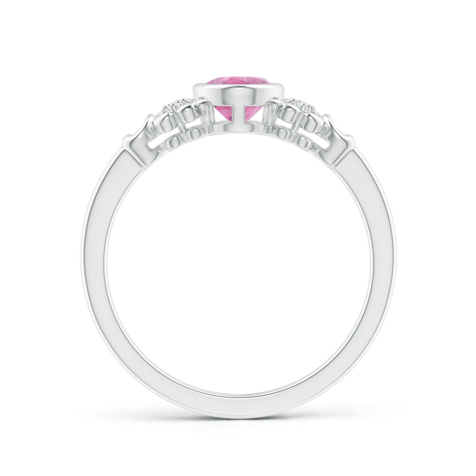 7x5mm A Vintage Style Bezel-Set Oval Pink Tourmaline Ring in P950 Platinum product image