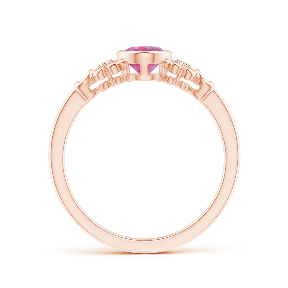 7x5mm AA Vintage Style Bezel-Set Oval Pink Tourmaline Ring in Rose Gold product image