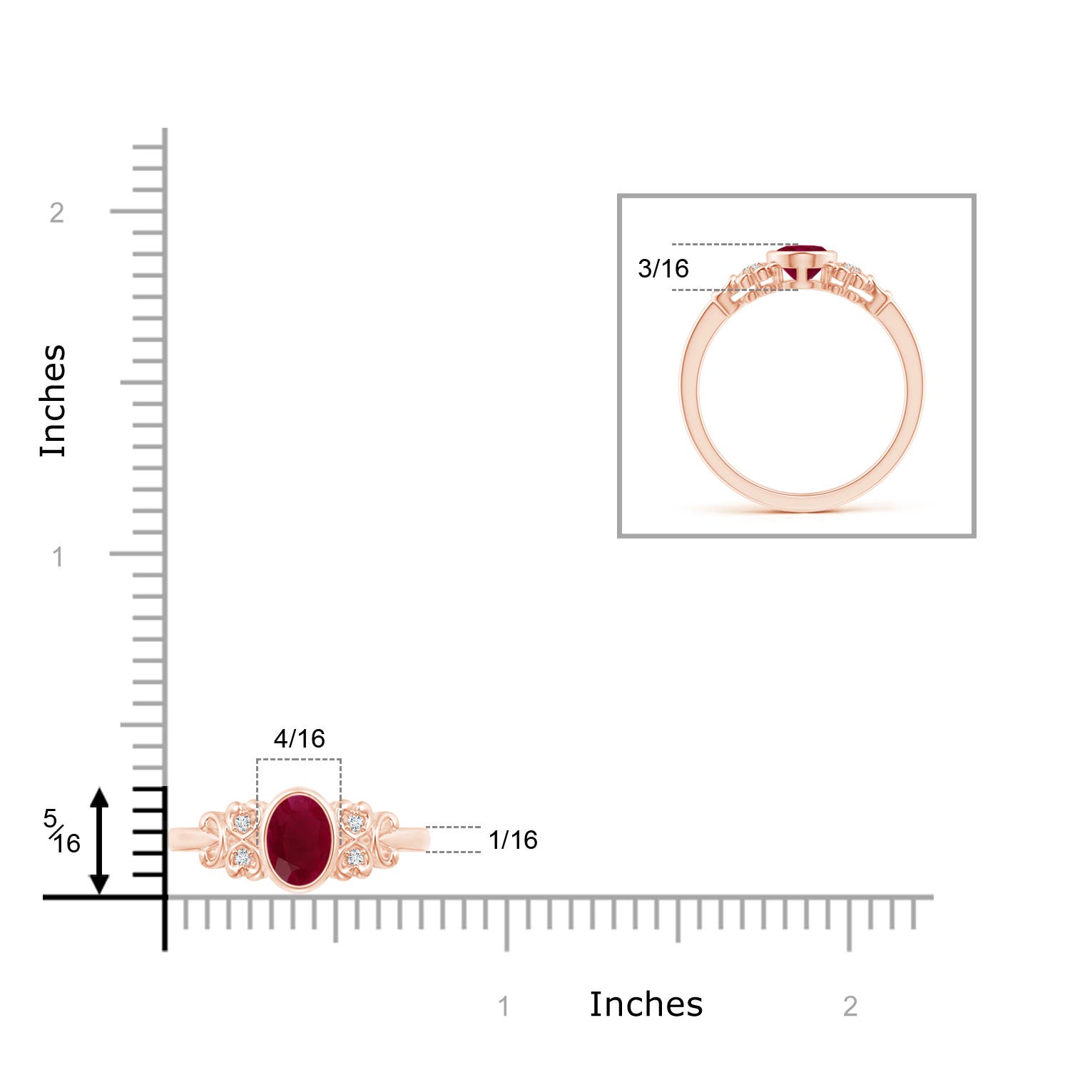 A - Ruby / 1.04 CT / 14 KT Rose Gold