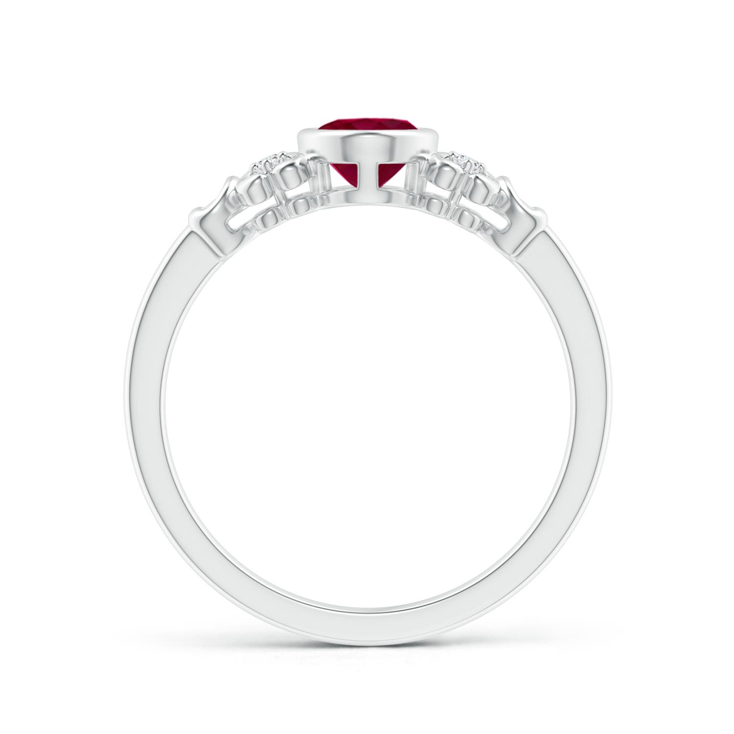 A - Ruby / 1.04 CT / 14 KT White Gold