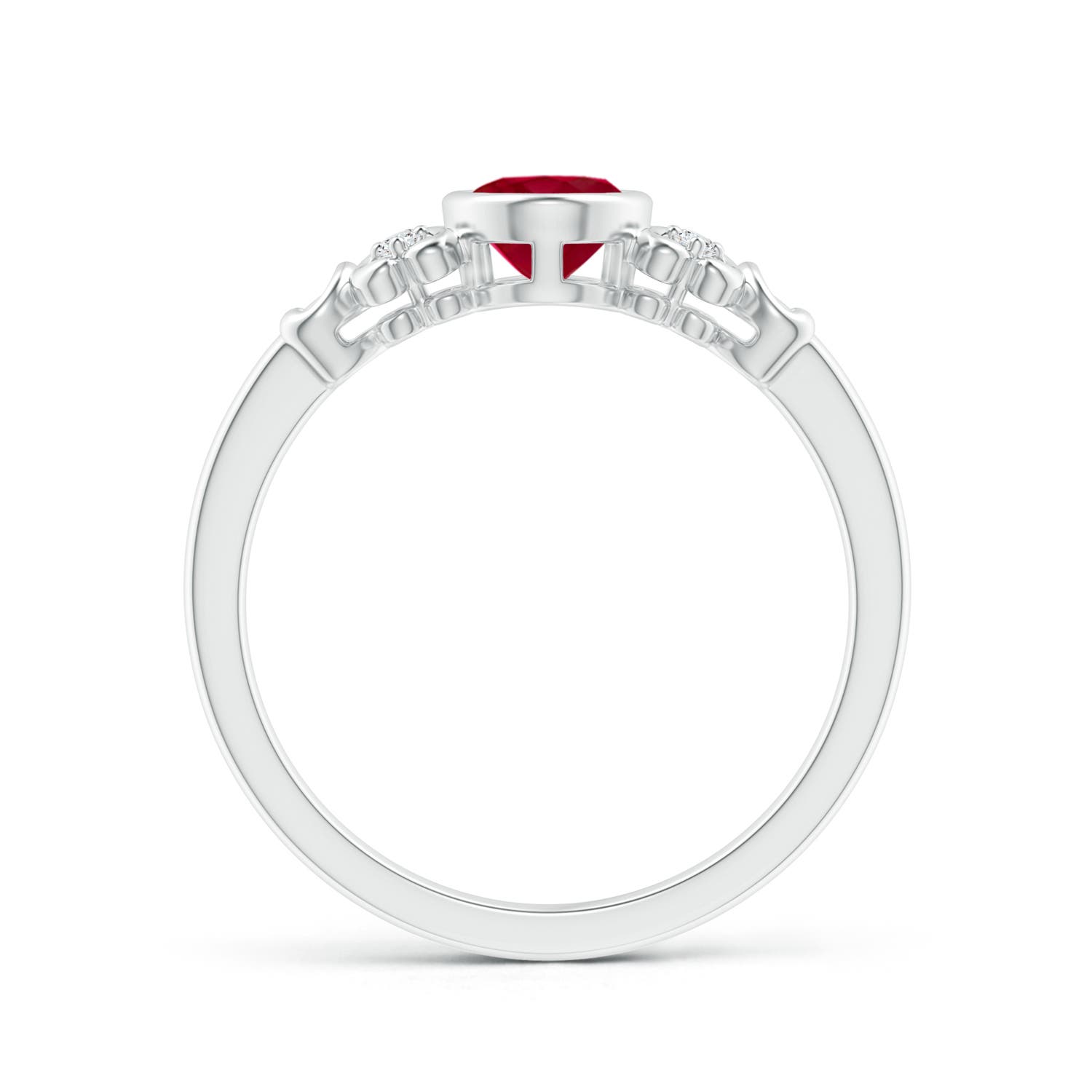 AA - Ruby / 1.04 CT / 14 KT White Gold