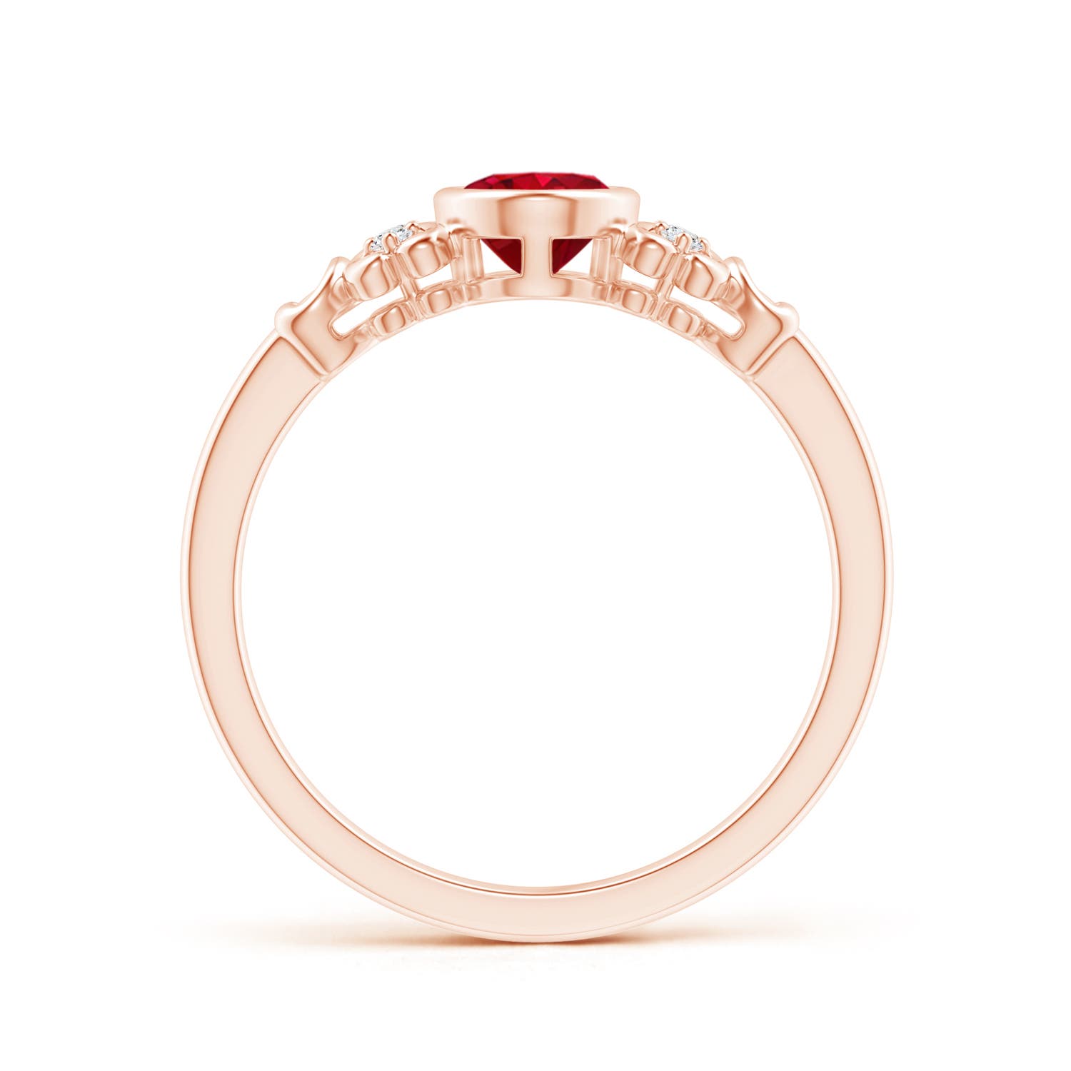 AAA - Ruby / 1.04 CT / 14 KT Rose Gold