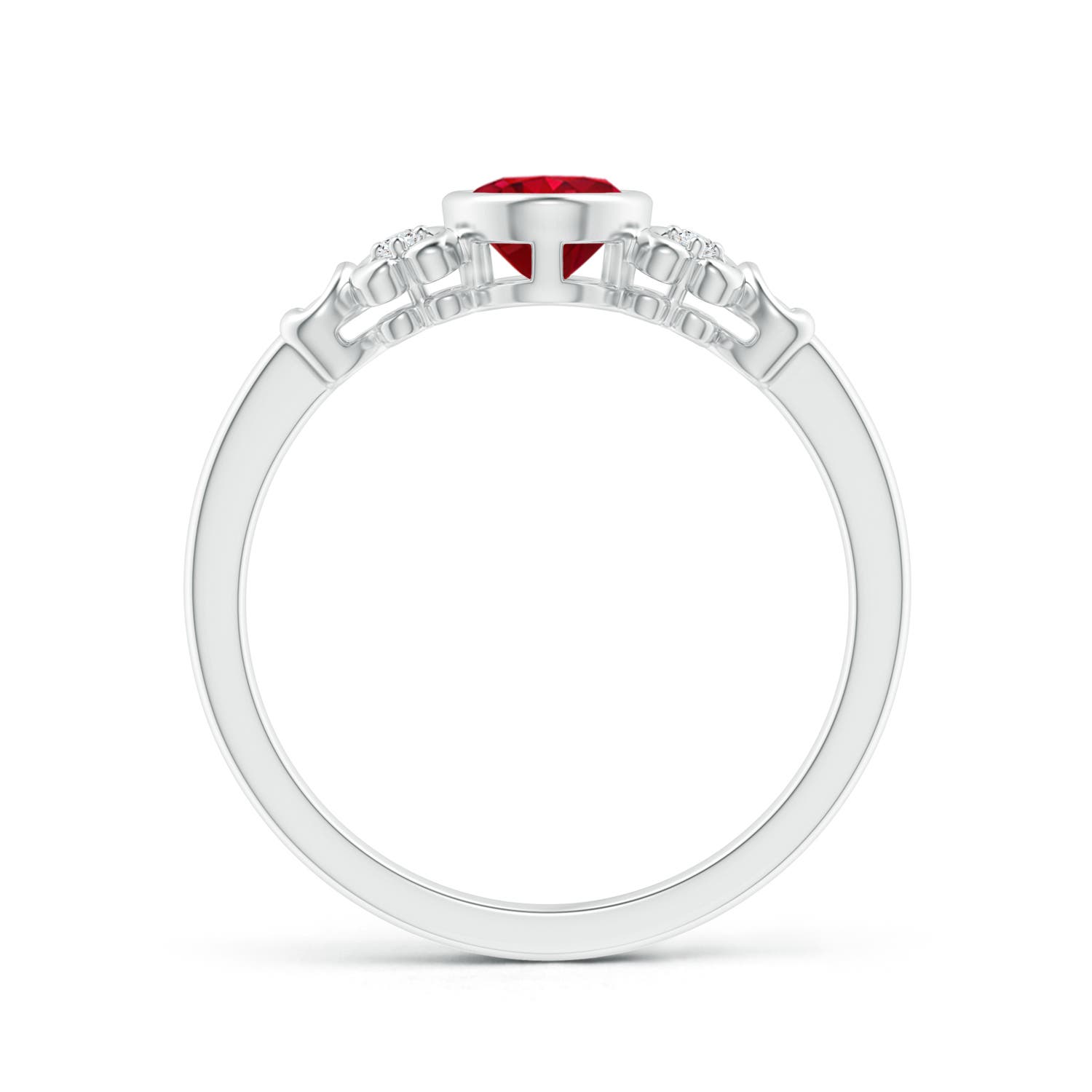 AAA - Ruby / 1.04 CT / 14 KT White Gold