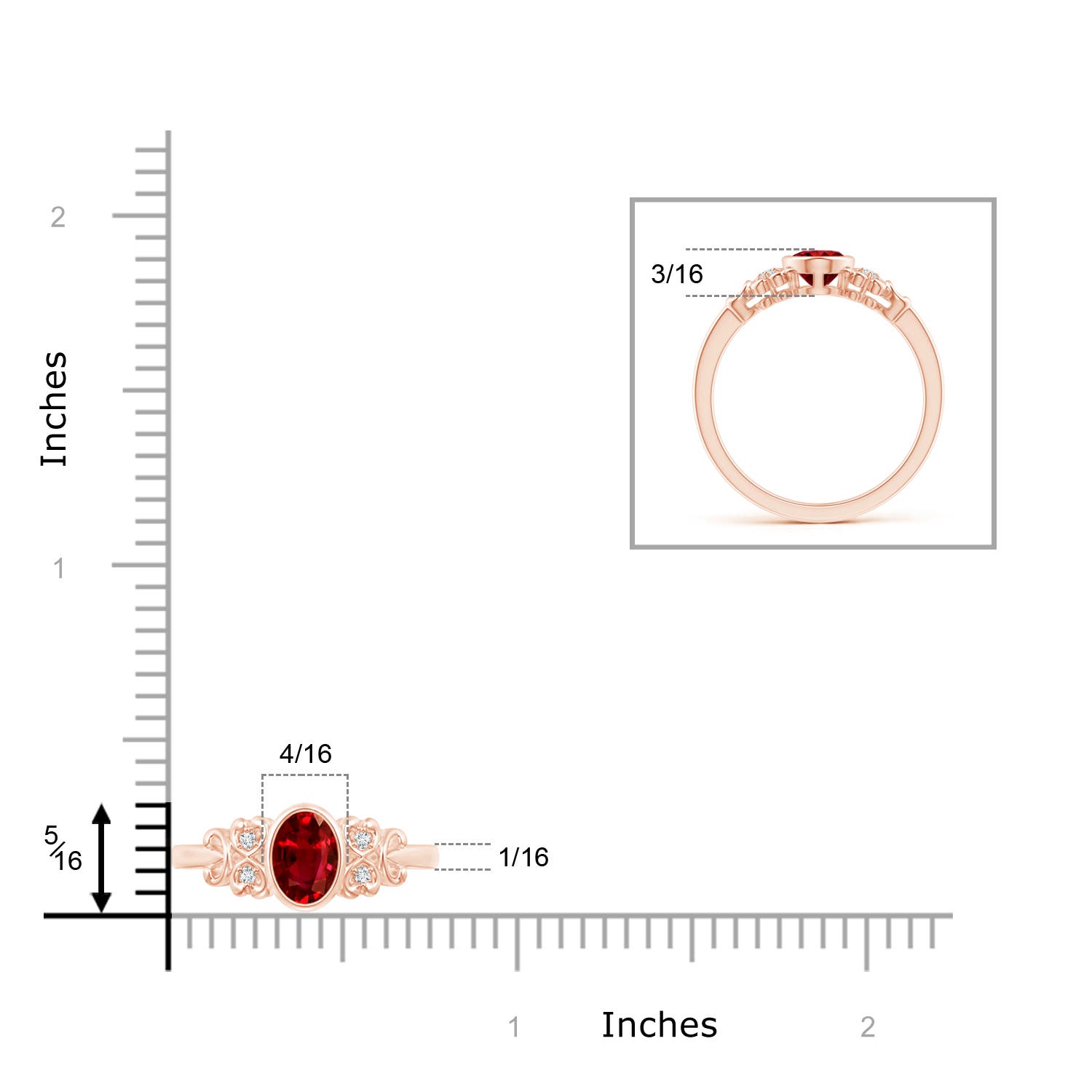 AAAA - Ruby / 1.04 CT / 14 KT Rose Gold