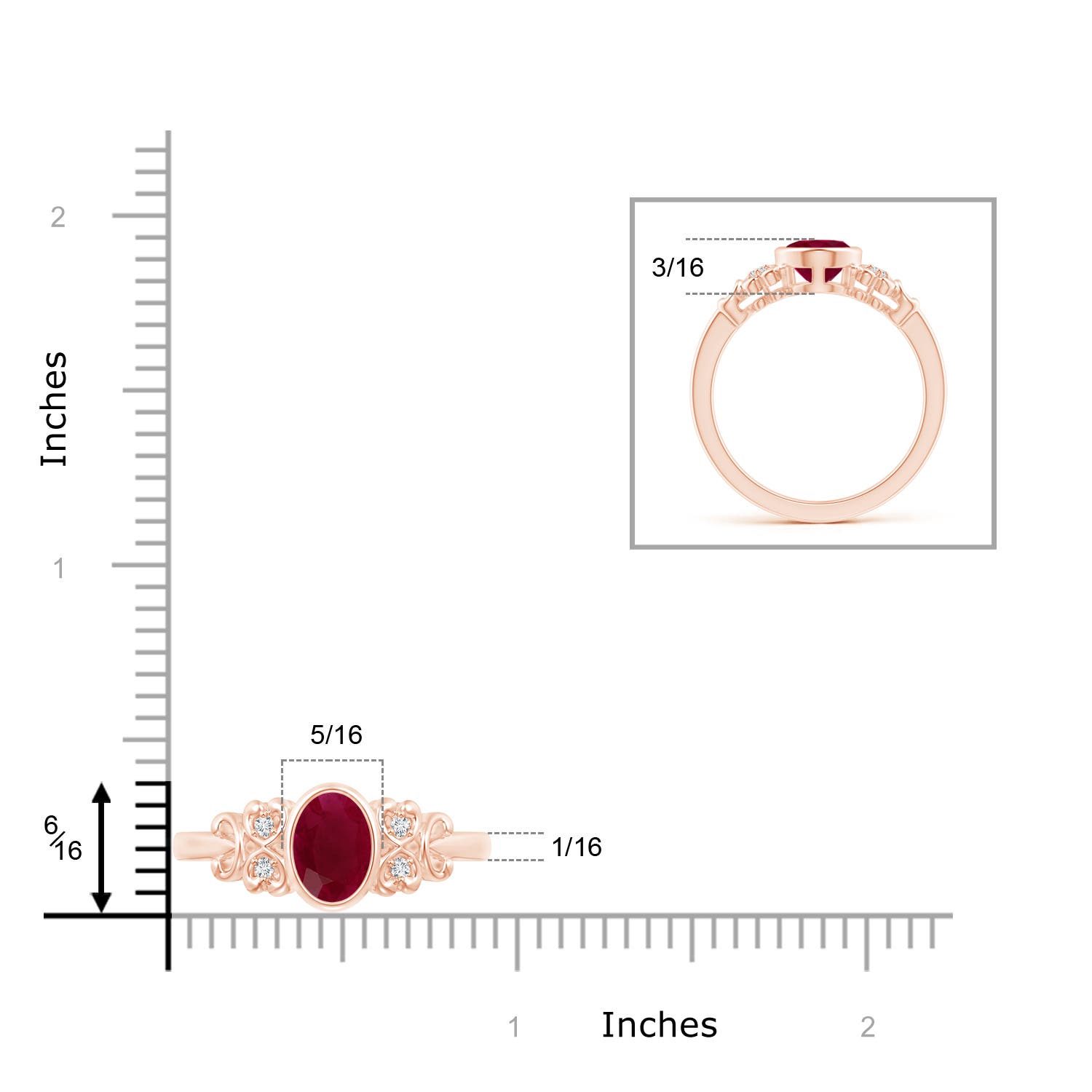 A - Ruby / 1.3 CT / 14 KT Rose Gold