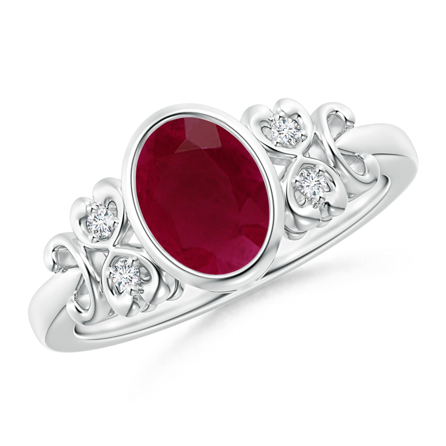 A - Ruby / 1.3 CT / 14 KT White Gold