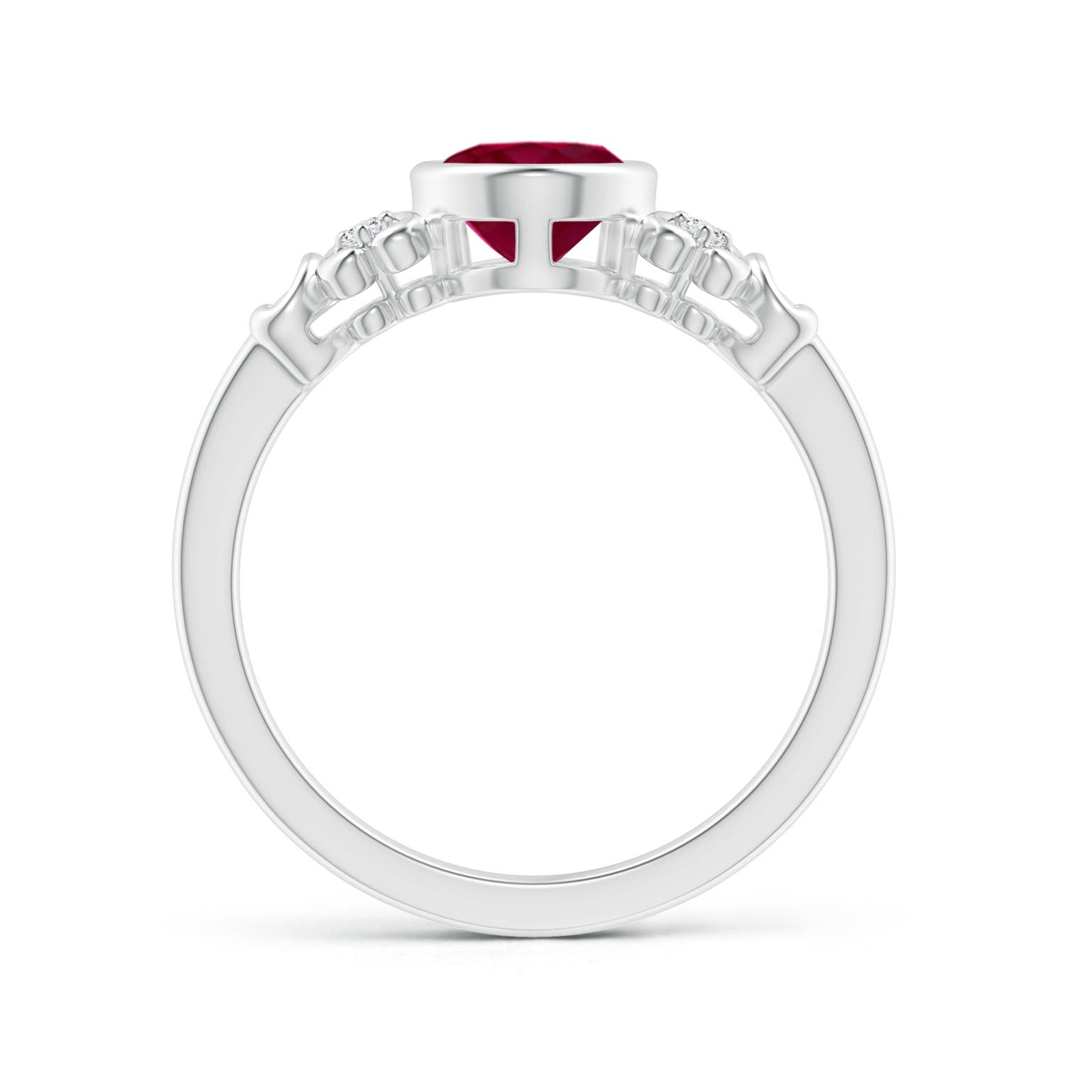 A - Ruby / 1.3 CT / 14 KT White Gold