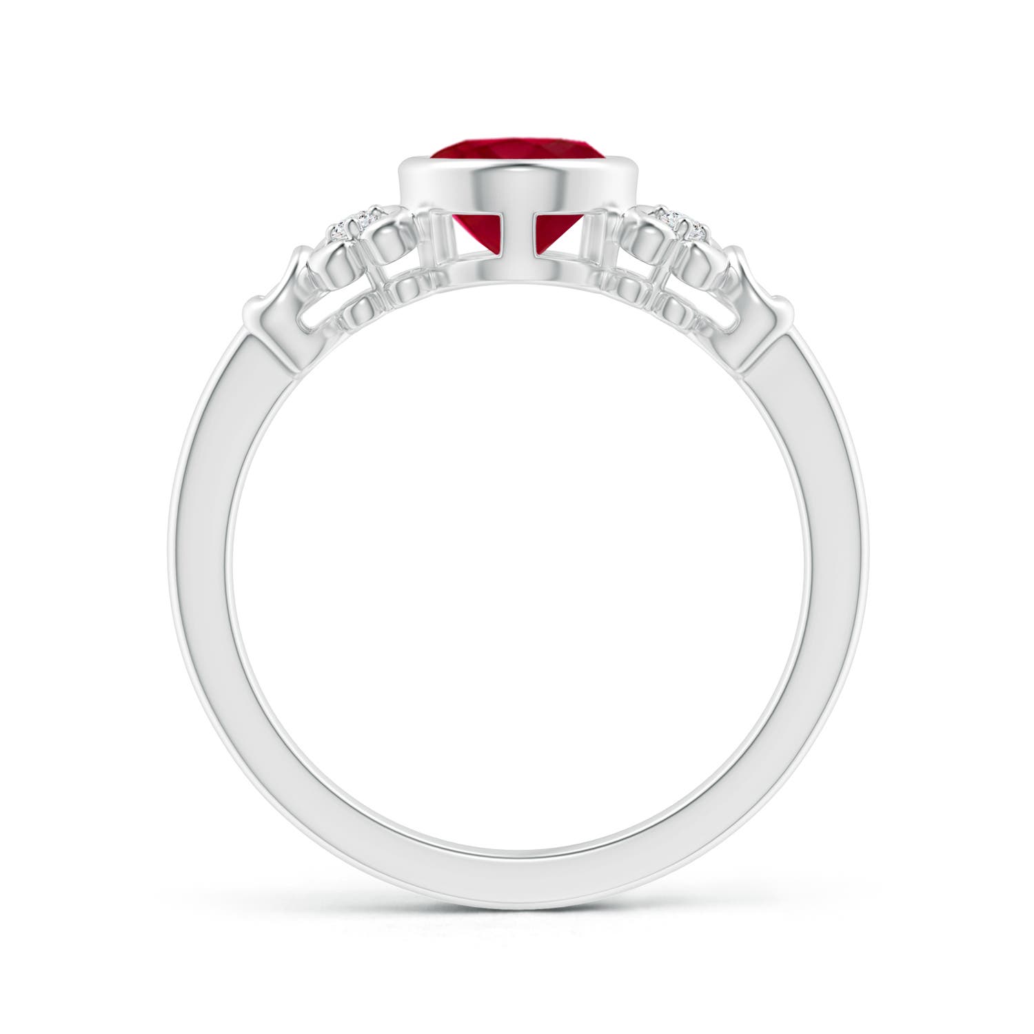 AA - Ruby / 1.3 CT / 14 KT White Gold