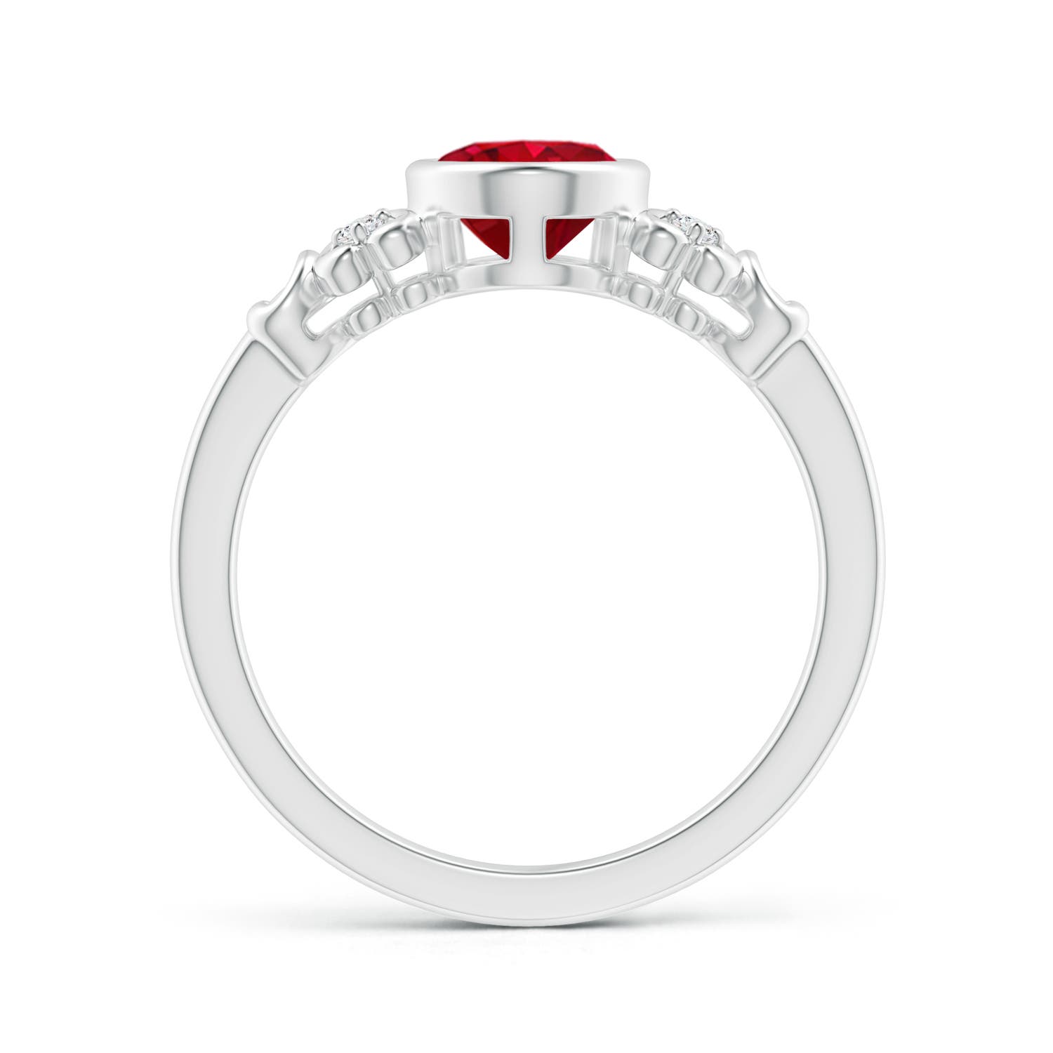 AAA - Ruby / 1.3 CT / 14 KT White Gold