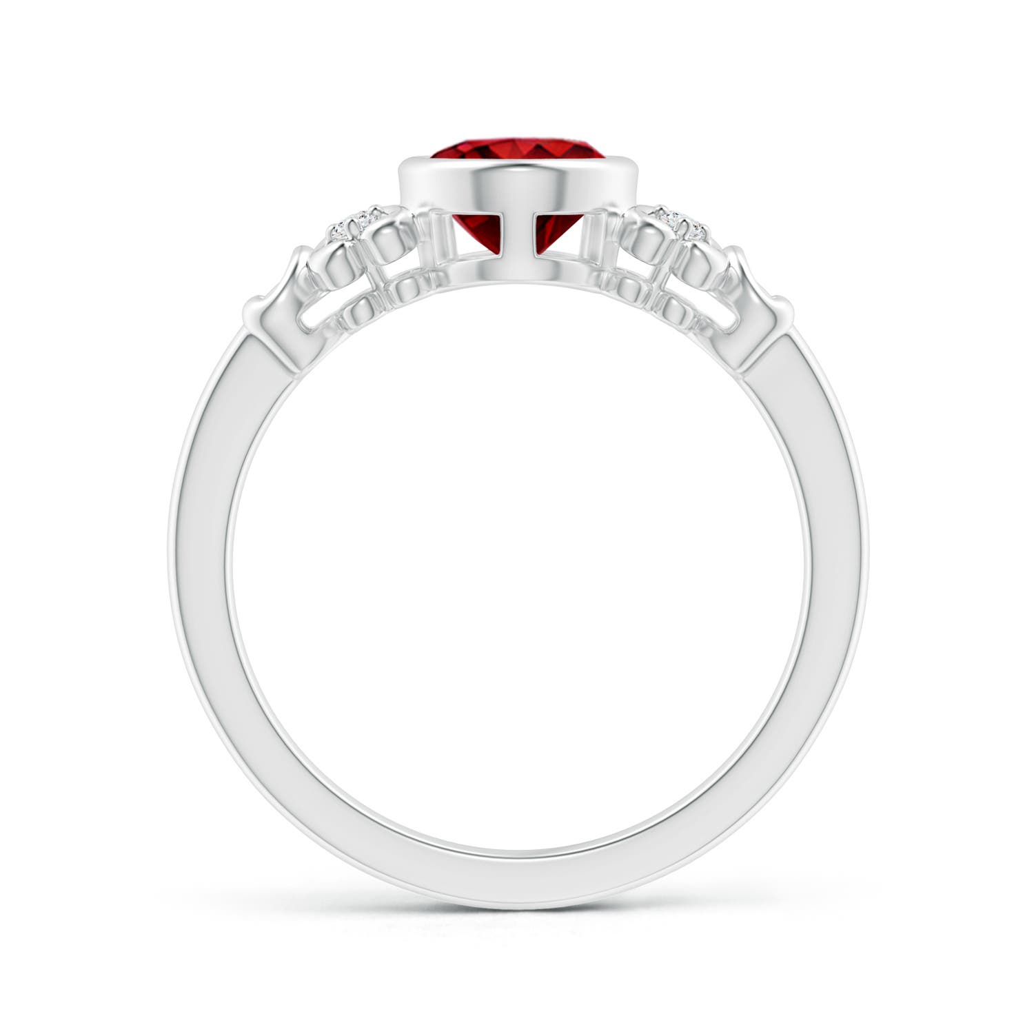 AAAA - Ruby / 1.3 CT / 14 KT White Gold