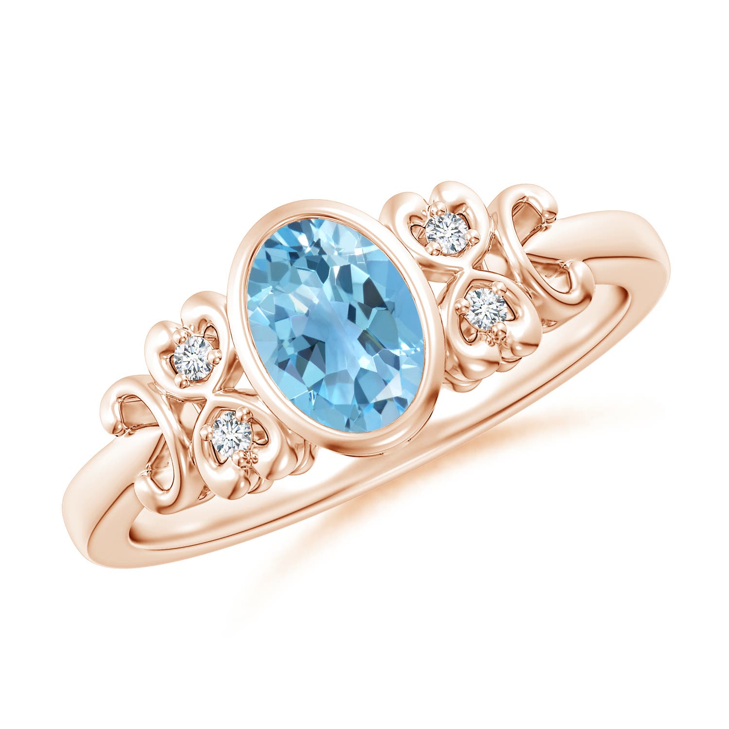 A - Swiss Blue Topaz / 0.99 CT / 14 KT Rose Gold