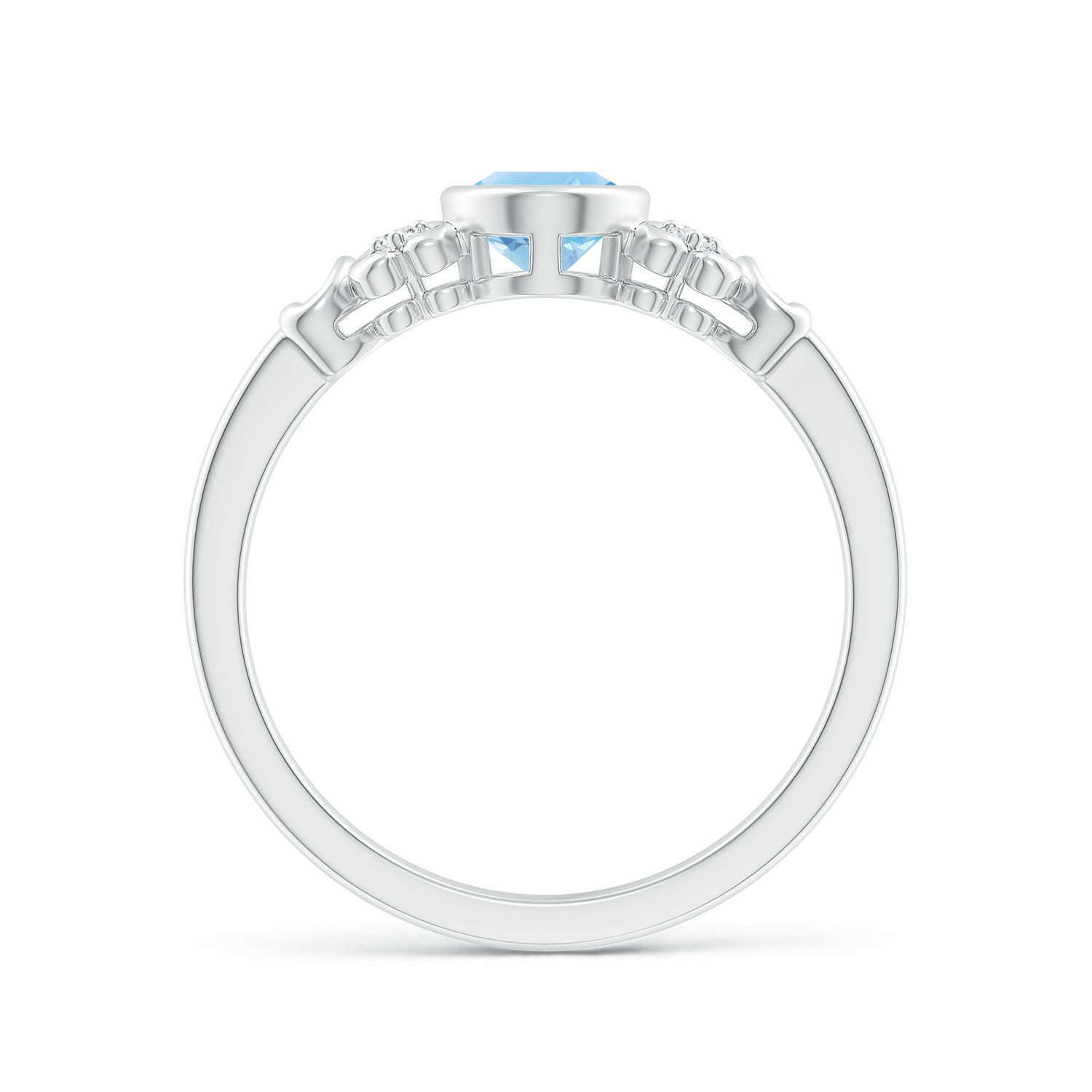 A - Swiss Blue Topaz / 0.99 CT / 14 KT White Gold