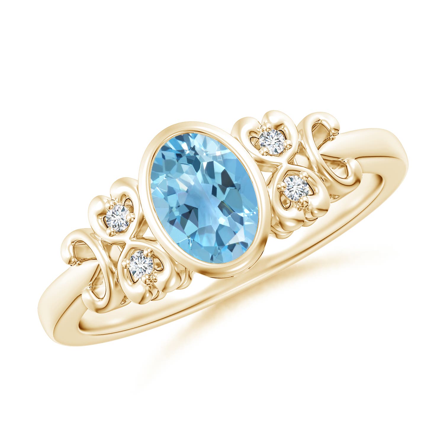 A - Swiss Blue Topaz / 0.99 CT / 14 KT Yellow Gold