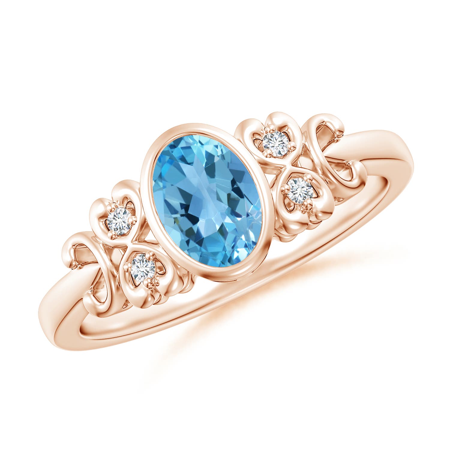 AA - Swiss Blue Topaz / 0.99 CT / 14 KT Rose Gold