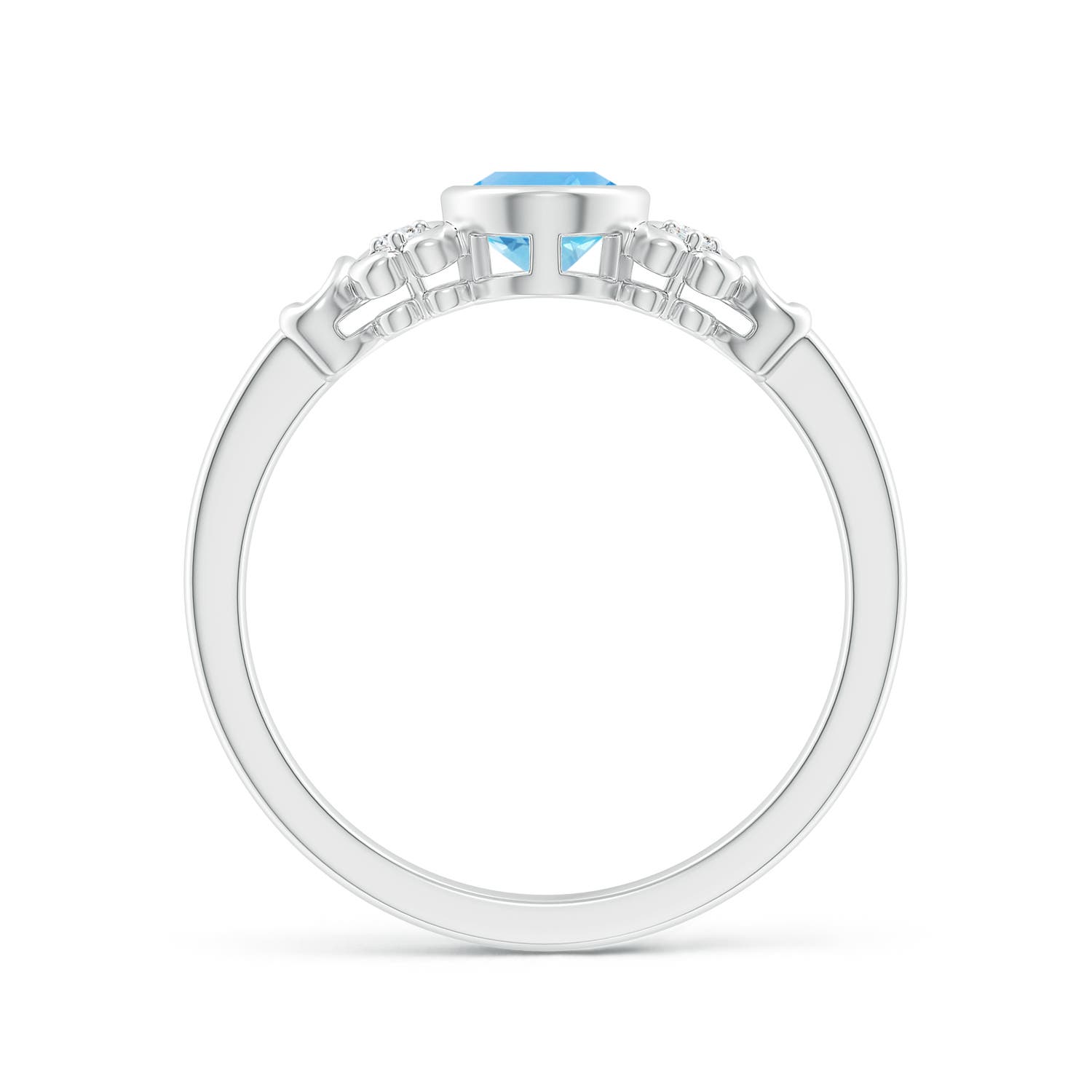 AA - Swiss Blue Topaz / 0.99 CT / 14 KT White Gold