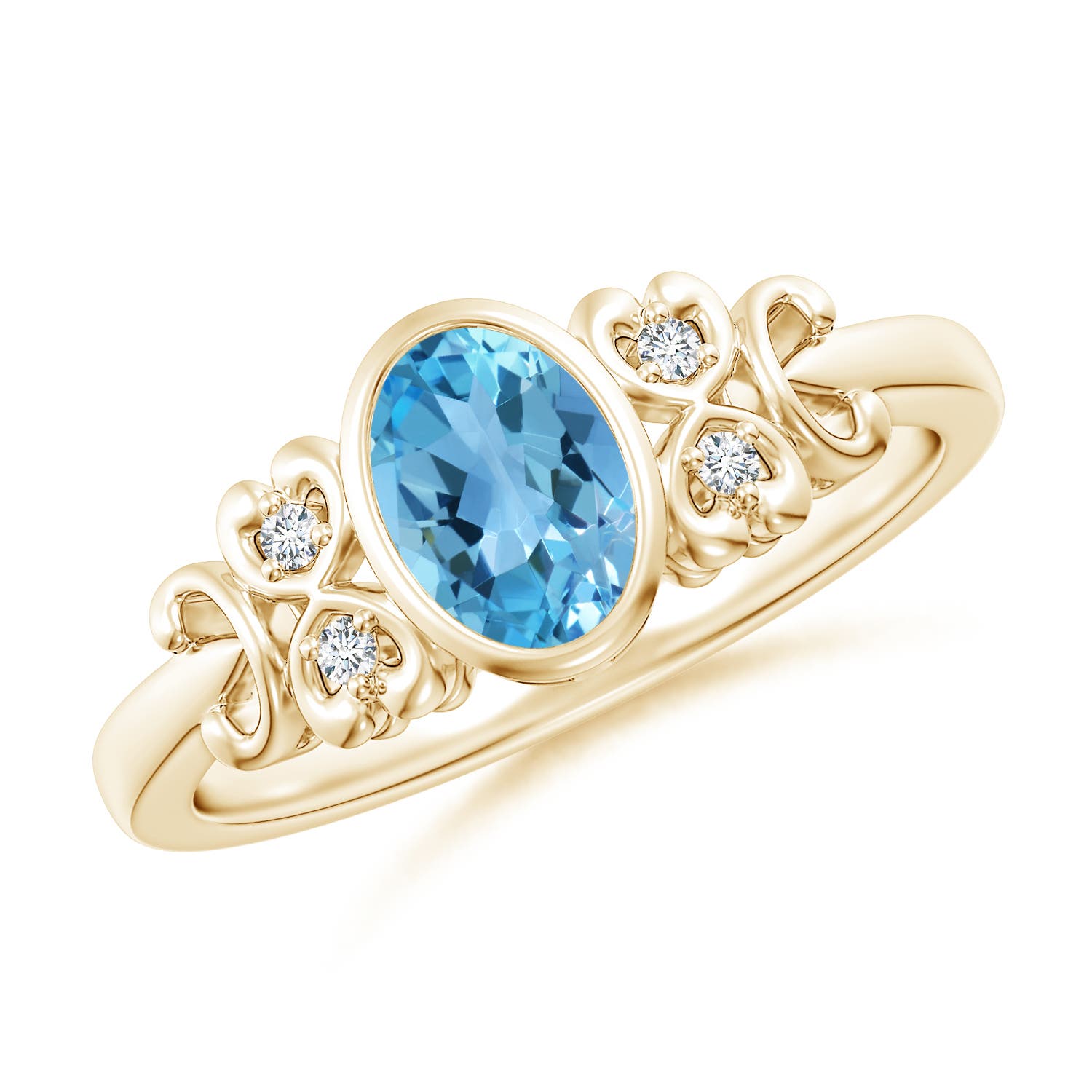 AA - Swiss Blue Topaz / 0.99 CT / 14 KT Yellow Gold