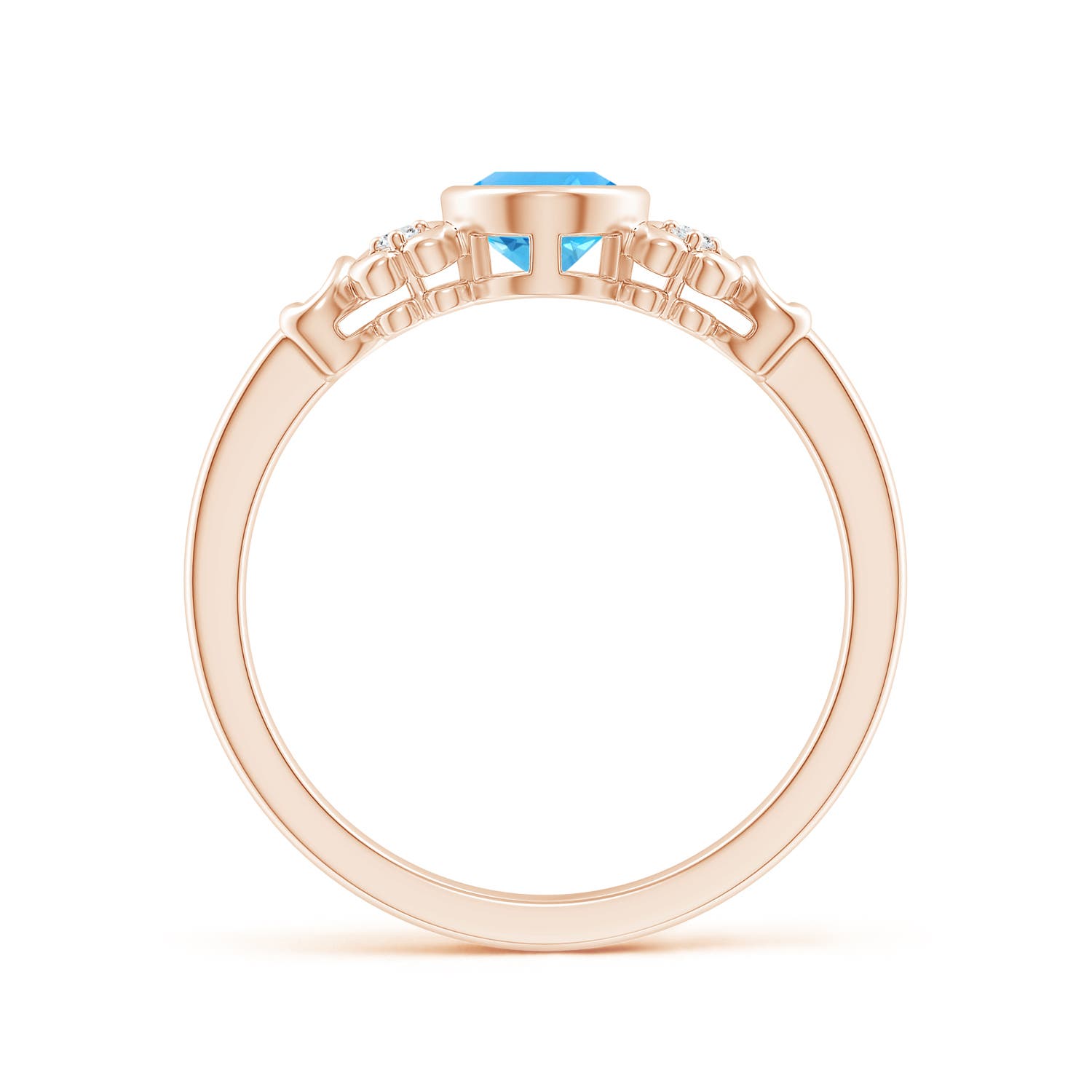 AAA - Swiss Blue Topaz / 0.99 CT / 14 KT Rose Gold