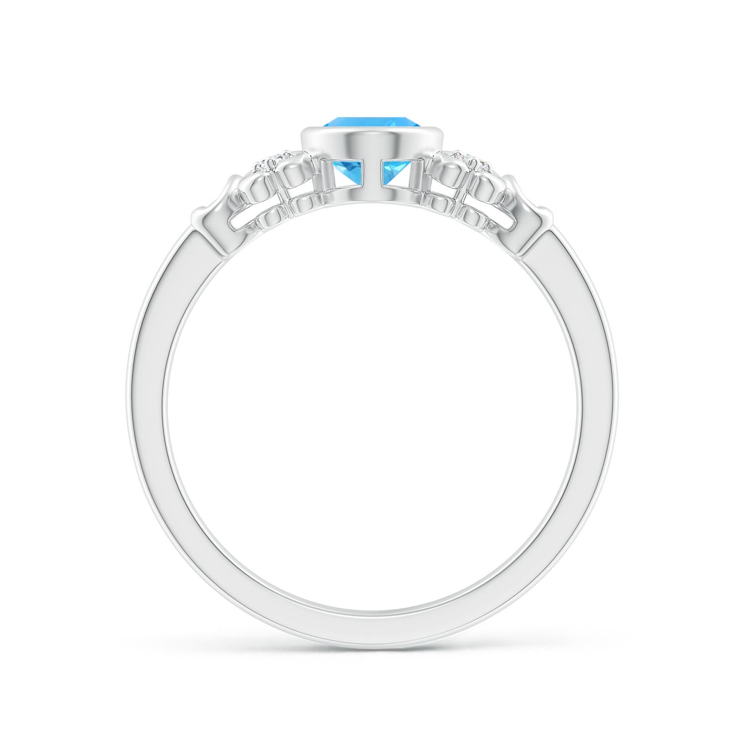 AAA - Swiss Blue Topaz / 0.99 CT / 14 KT White Gold