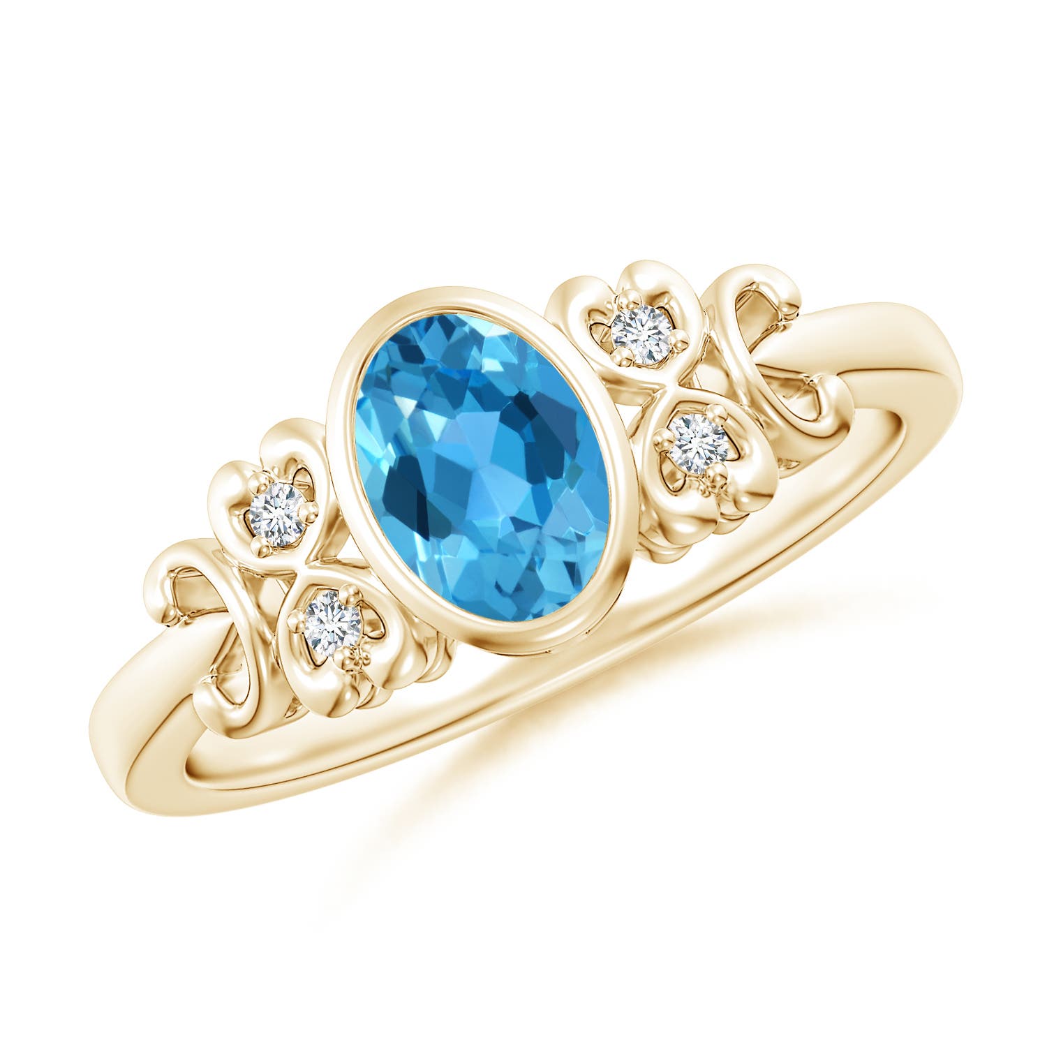 AAA - Swiss Blue Topaz / 0.99 CT / 14 KT Yellow Gold