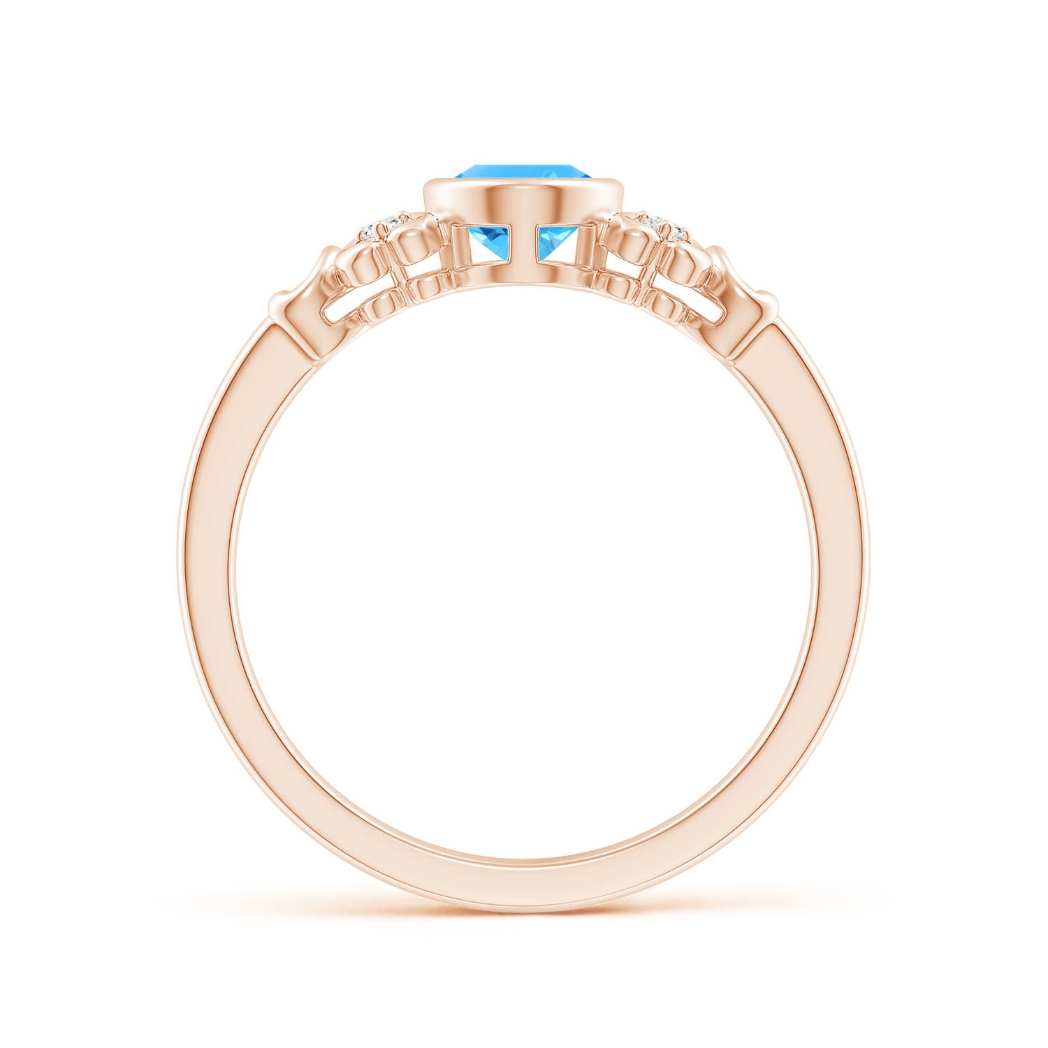 AAAA - Swiss Blue Topaz / 0.99 CT / 14 KT Rose Gold