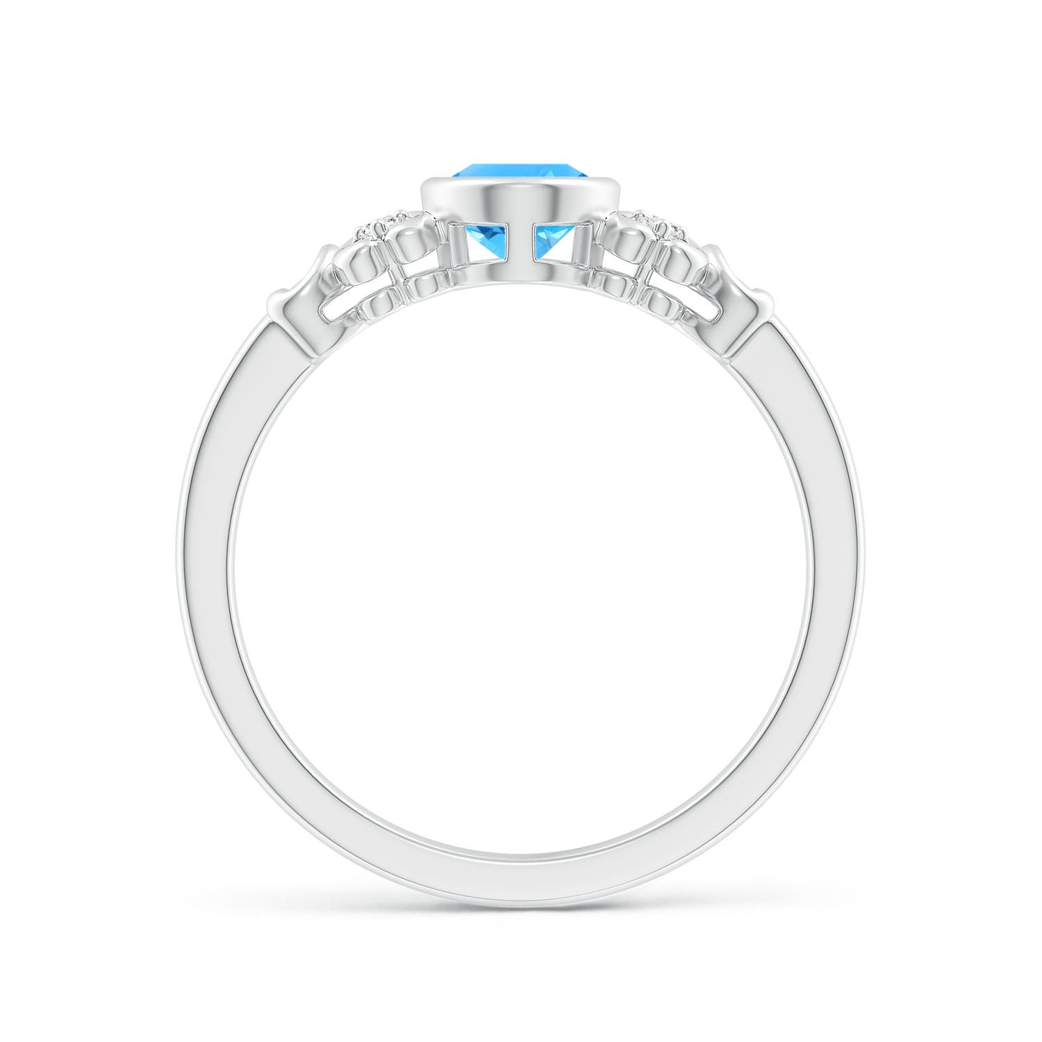 AAAA - Swiss Blue Topaz / 0.99 CT / 14 KT White Gold